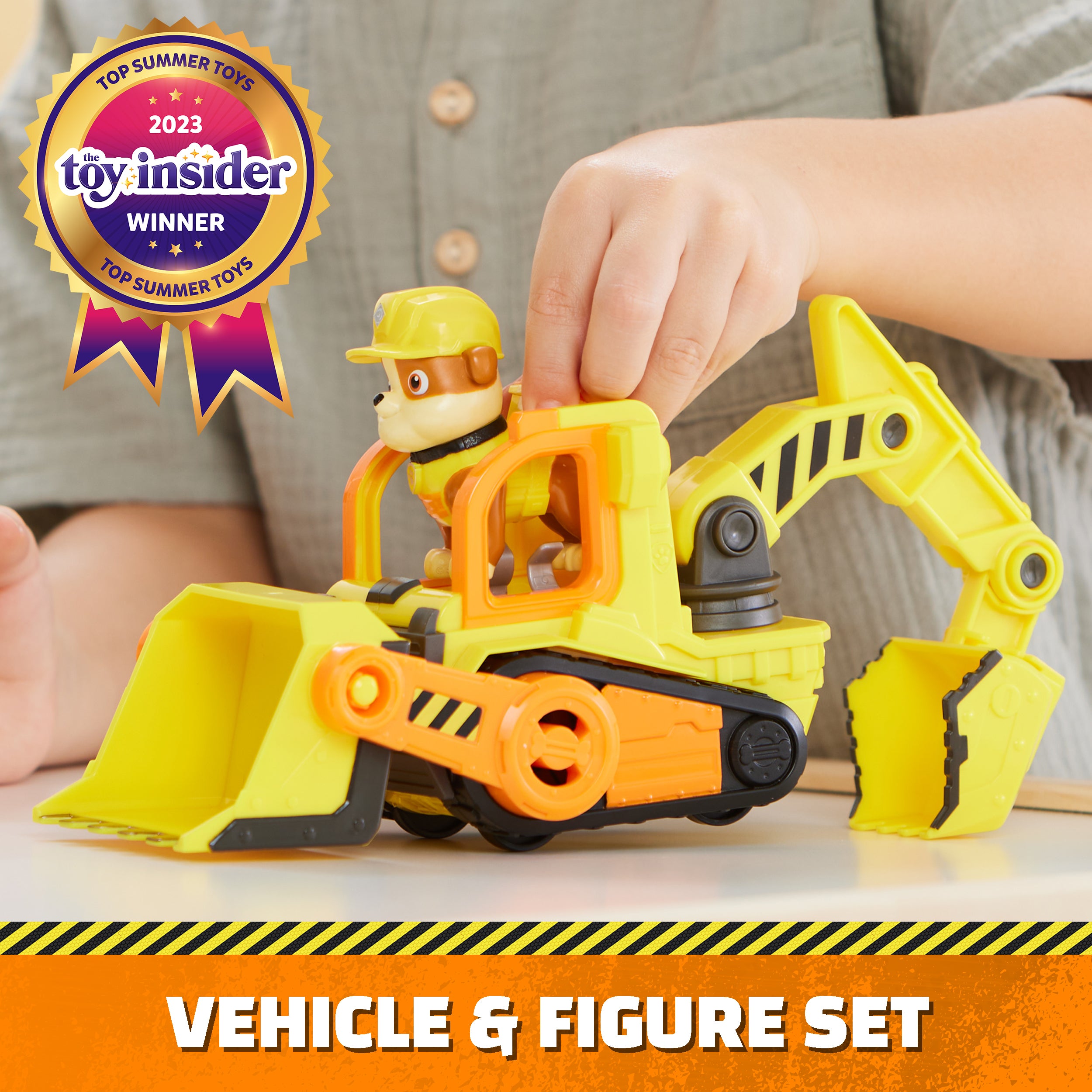 Rubble & Crew, Rubble’s Bulldozer Toy Truck with Movable Parts and a Collectible Action Figure, Kids Toys for Ages 3 and Up