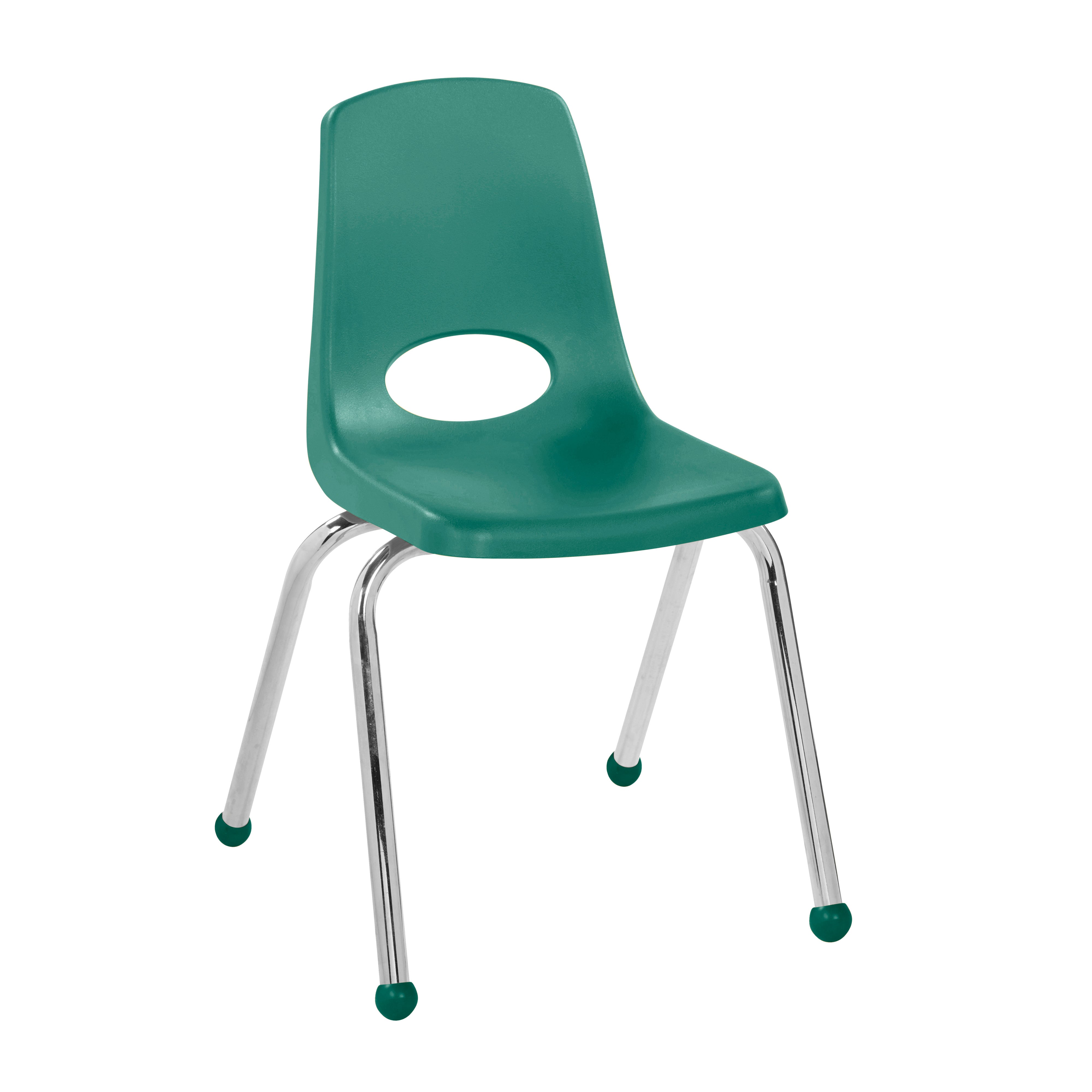 16" Stack Chair with Ball Glides - Green