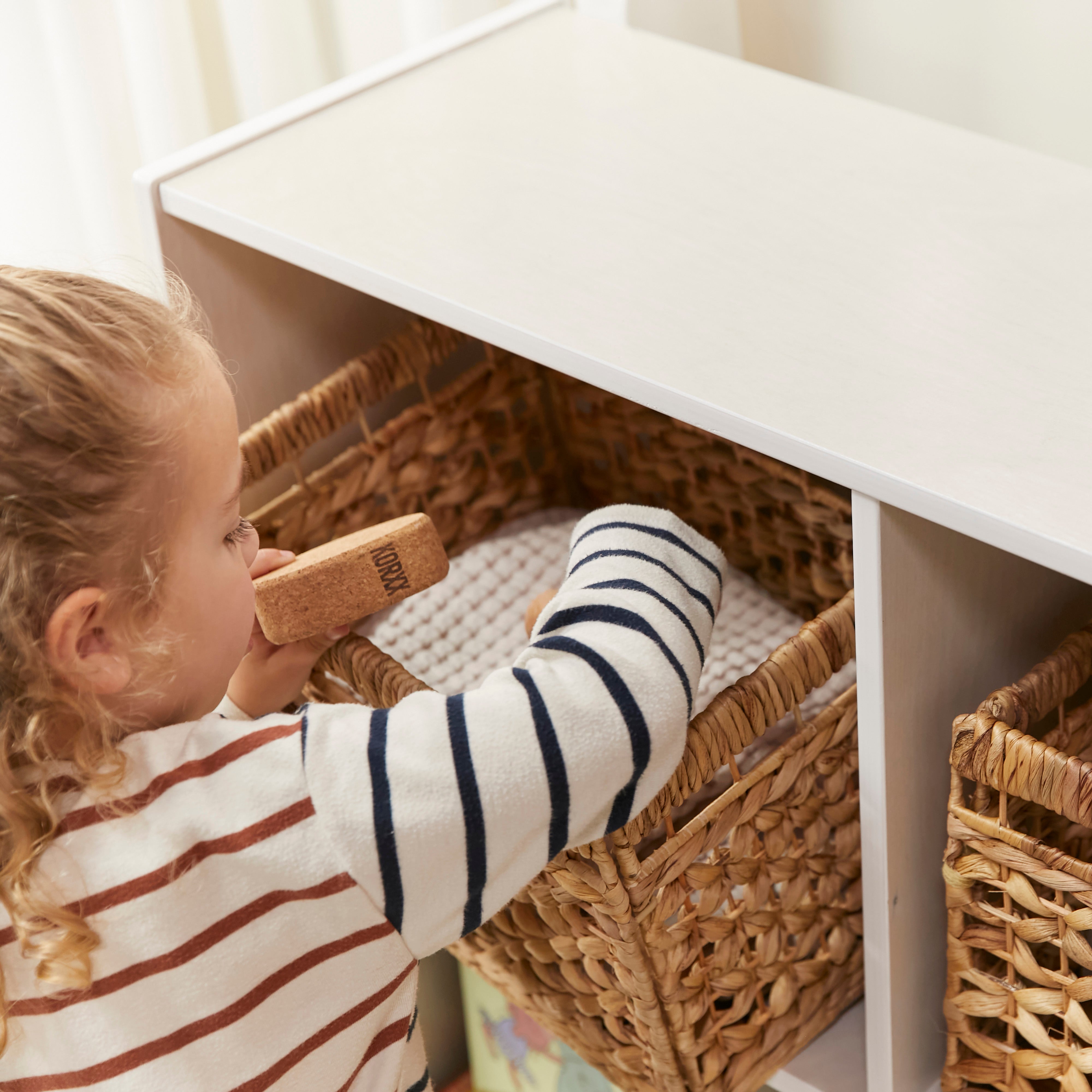 Streamline 5-Compartment Storage Cabinet 30in H - White Wash