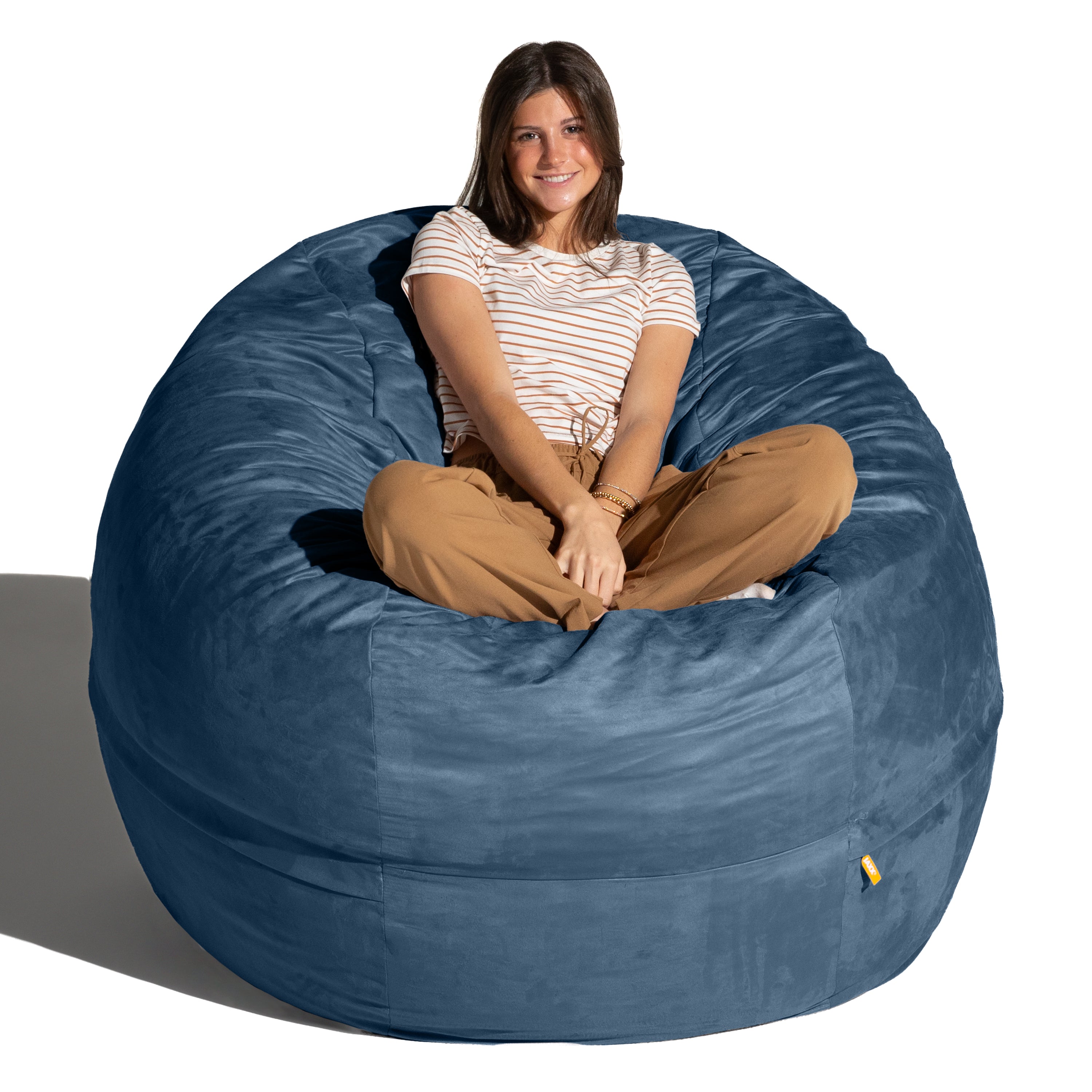 Jaxx Saxx 5 Foot Large Bean Bag w/ Removable Cover, Navy