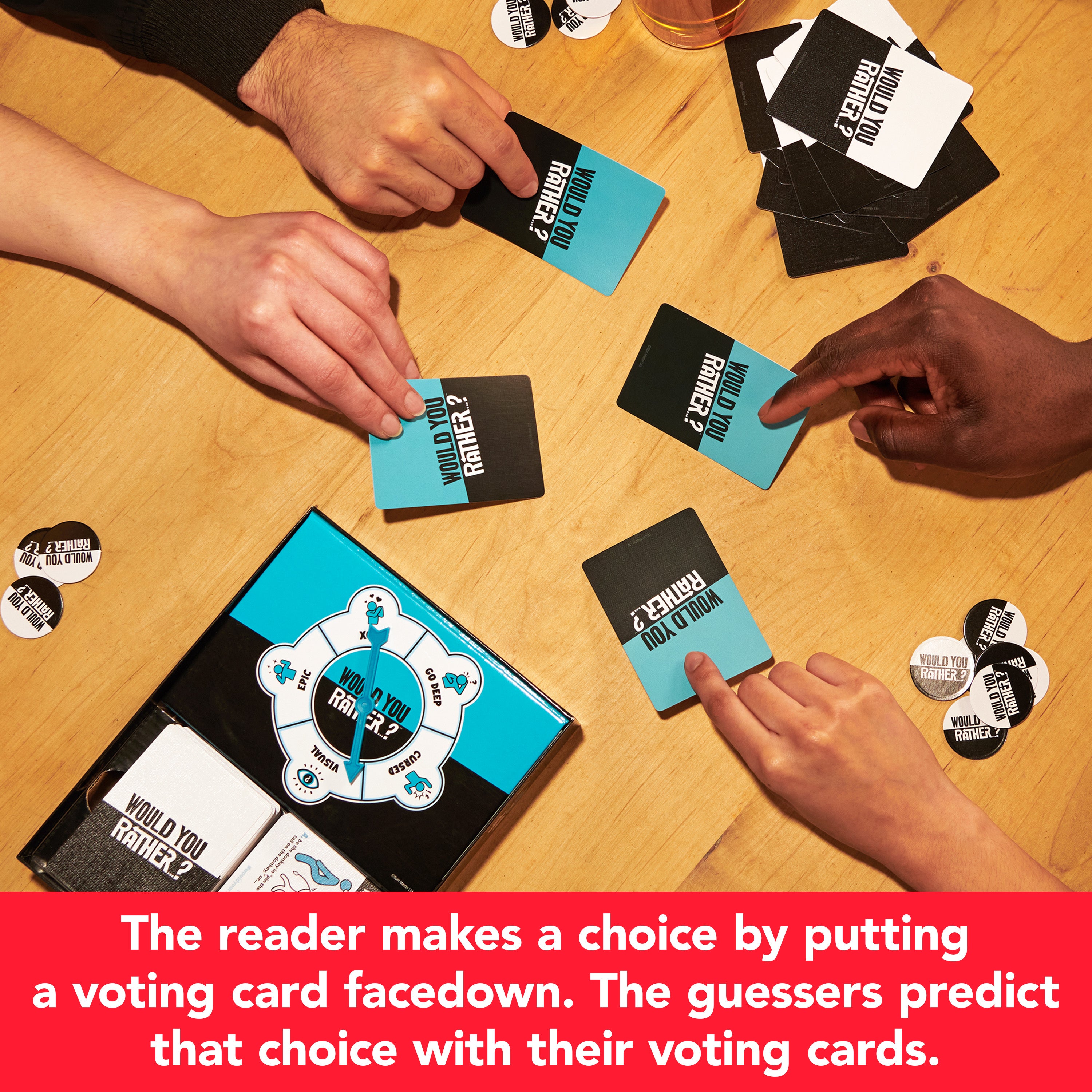 Spin Master Games, Would You Rather? Funny Party Card Game for College, Friendsgiving, Birthdays, & More, for Teens & Adults, 3-6 Players, for Ages 14 & Up