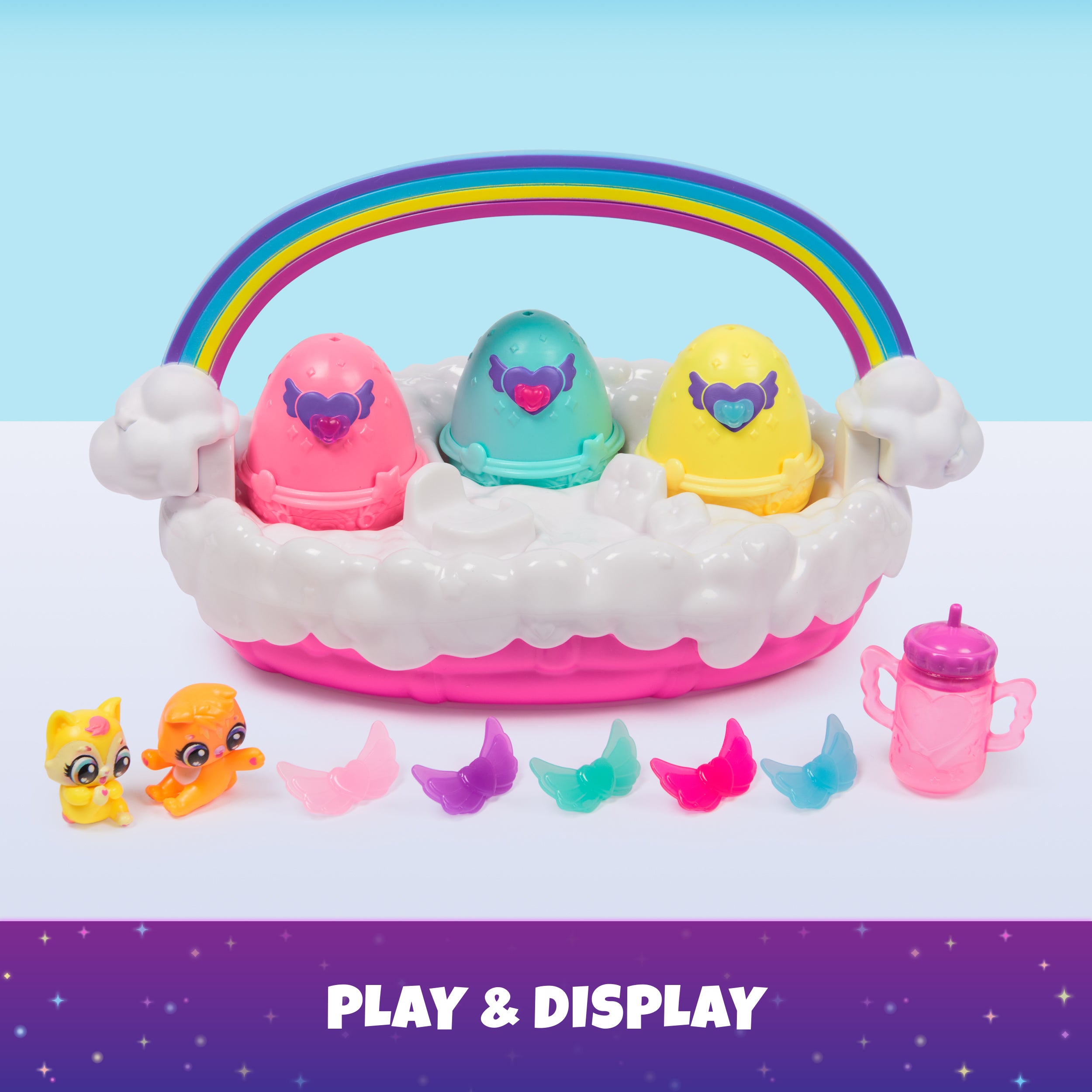 Hatchimals Alive, Neon Rainbow Spring Basket Toy Styles May Vary, 3 Self-Hatching Easter Eggs, Fun Gift & Kids Toys for Girls & Boys Ages 3 and up