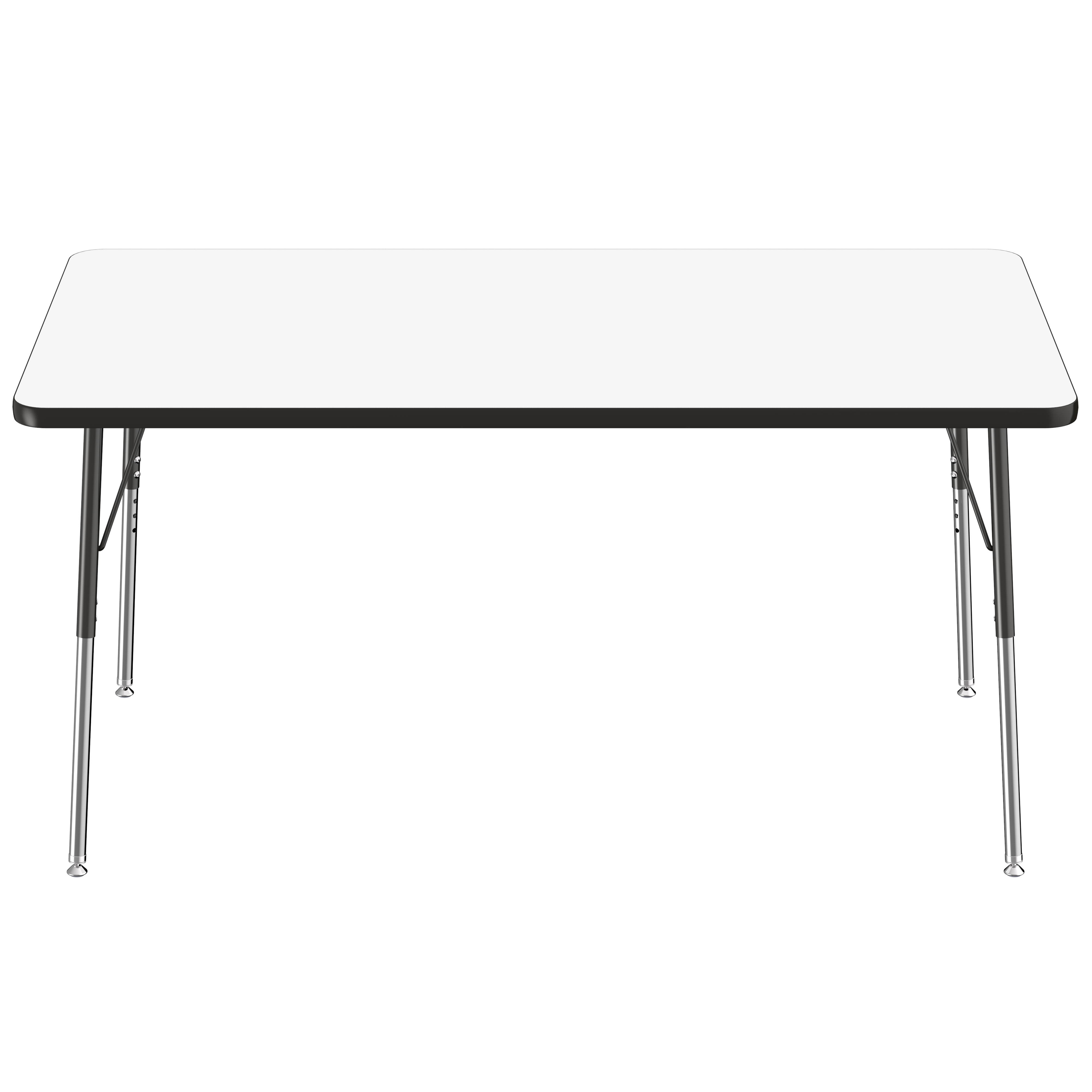 36" x 60" Rectangle Dry-Erase Activity Table with Adjustable Standard Swivel Glide Legs - Whiteboard/Black