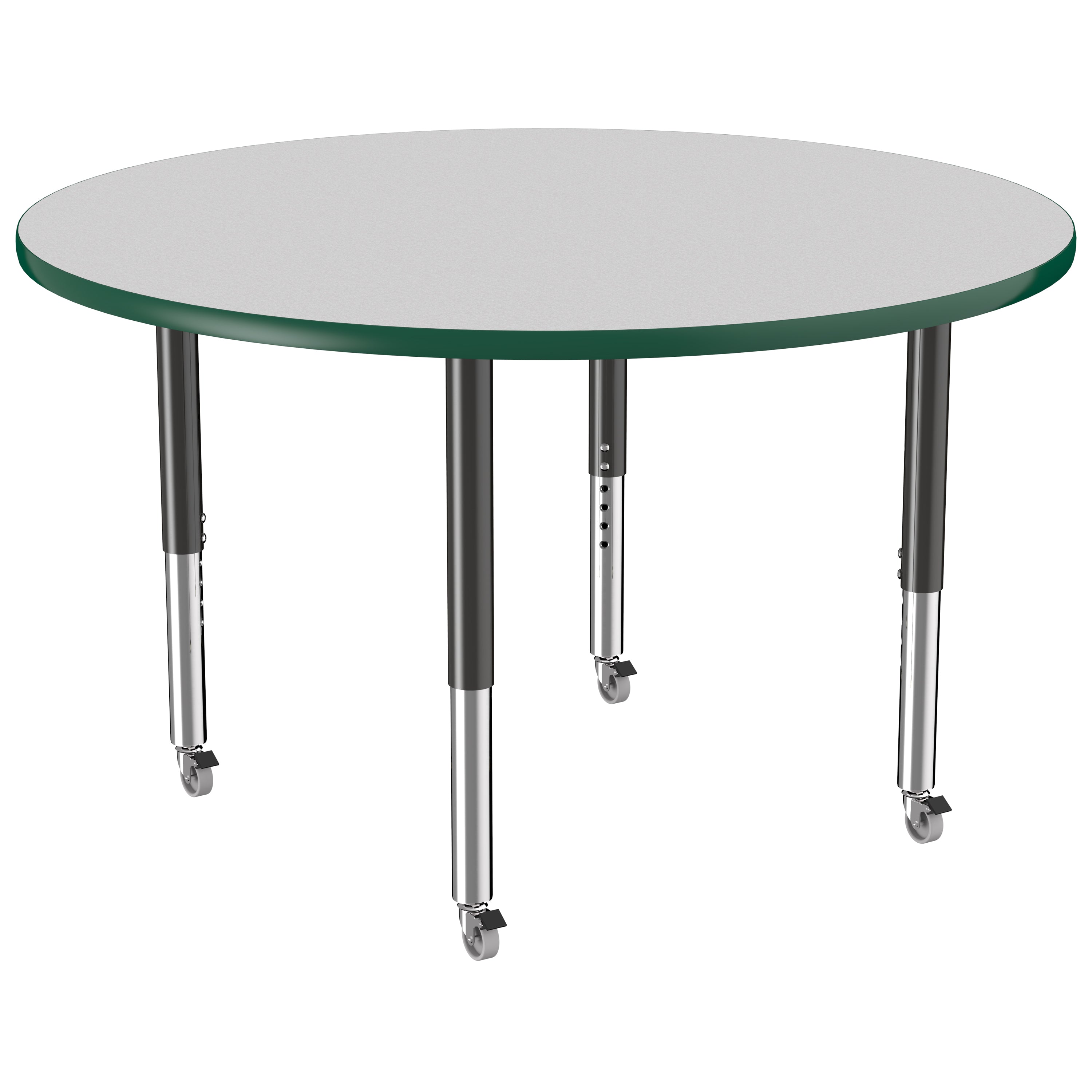 48" Round T-Molding Activity Table with Adjustable Super Legs - Gray/Green/Black