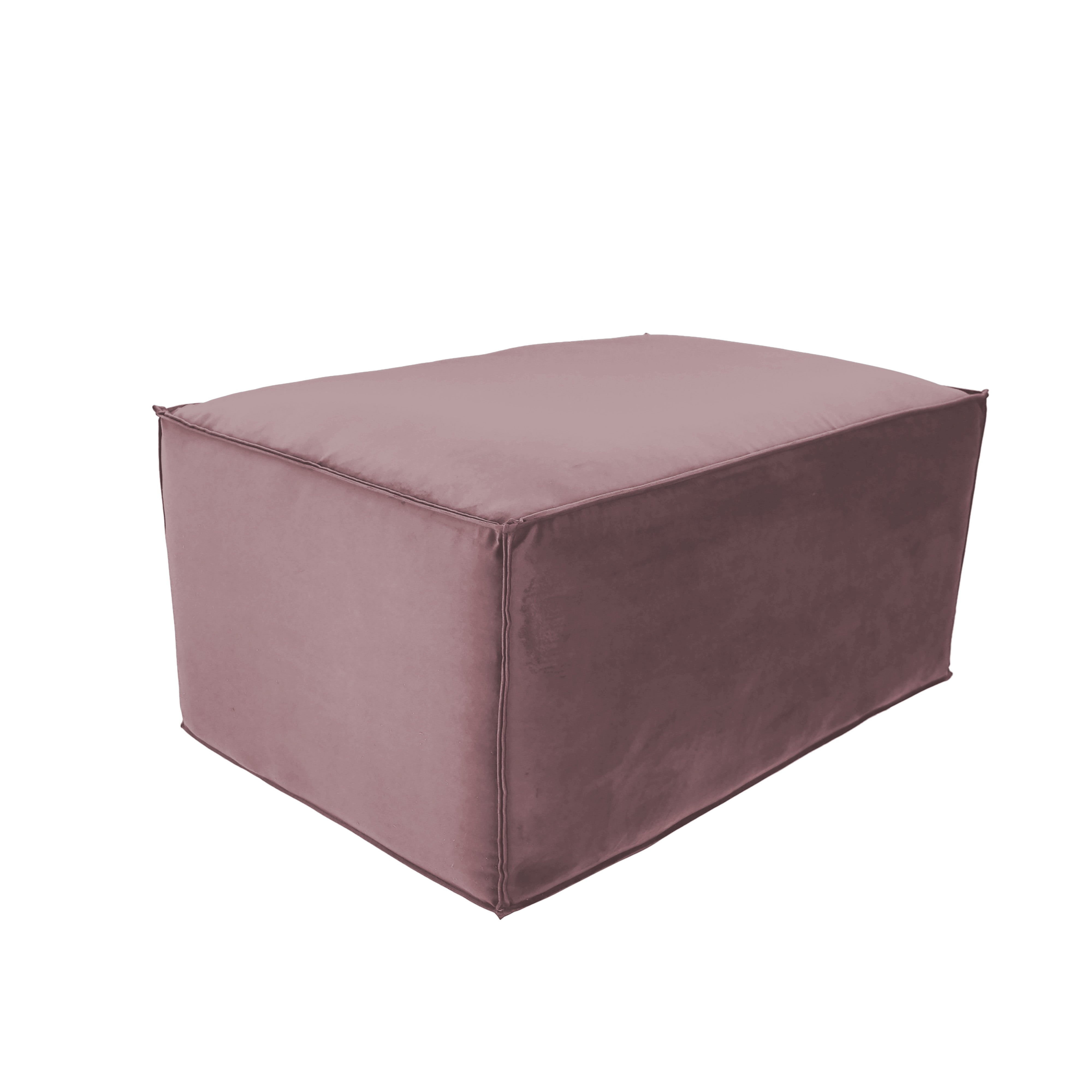 Overstuffed 36" x 24" Rectangle Microfiber Ottoman, 16" Height - Mauve