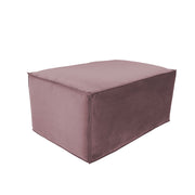 Overstuffed 36" x 24" Rectangle Microfiber Ottoman, 16" Height - Mauve