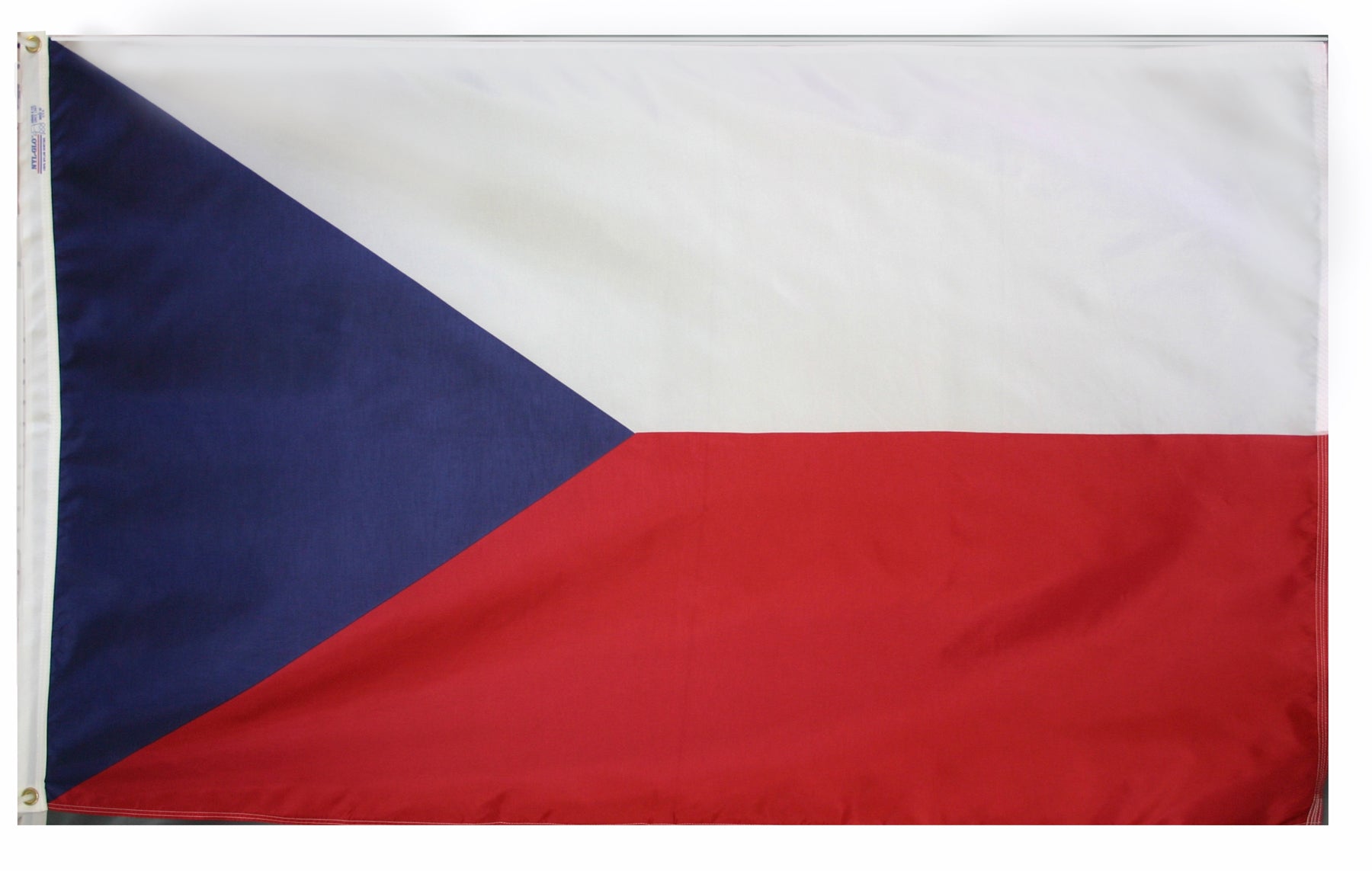 Czech Republic Flag 4x6 ft. Nylon SolarGuard Nyl-Glo 100% Made in USA to Official United Nations Design Specifications.