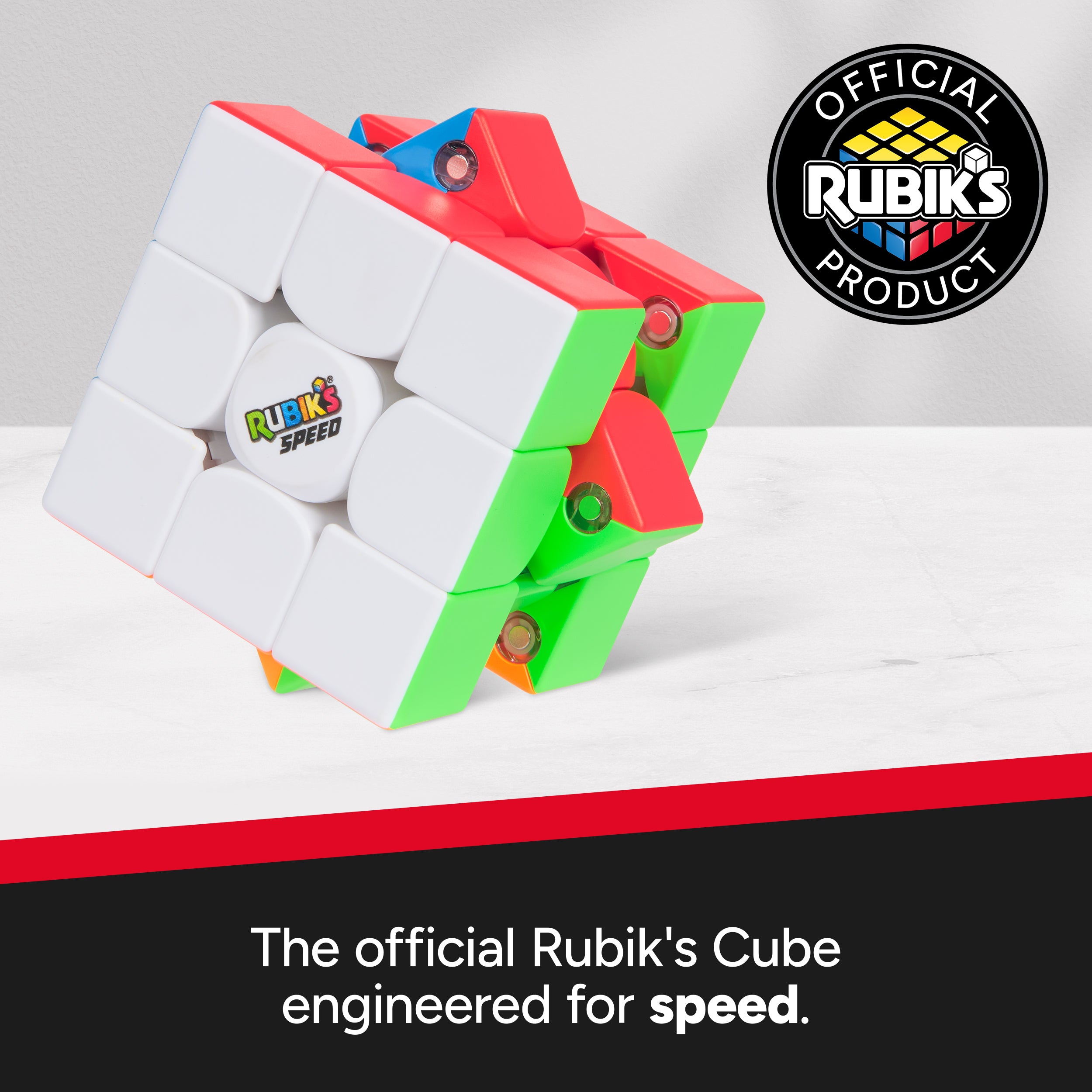 Rubik’s Cube, 3x3 Magnetic Speed Cube For Super Fast Solves, Twisting Fidget Toy, Challenging Brain Teaser & Sensory Puzzle for Adults, Teens, & Kids, for Ages 8 & Up