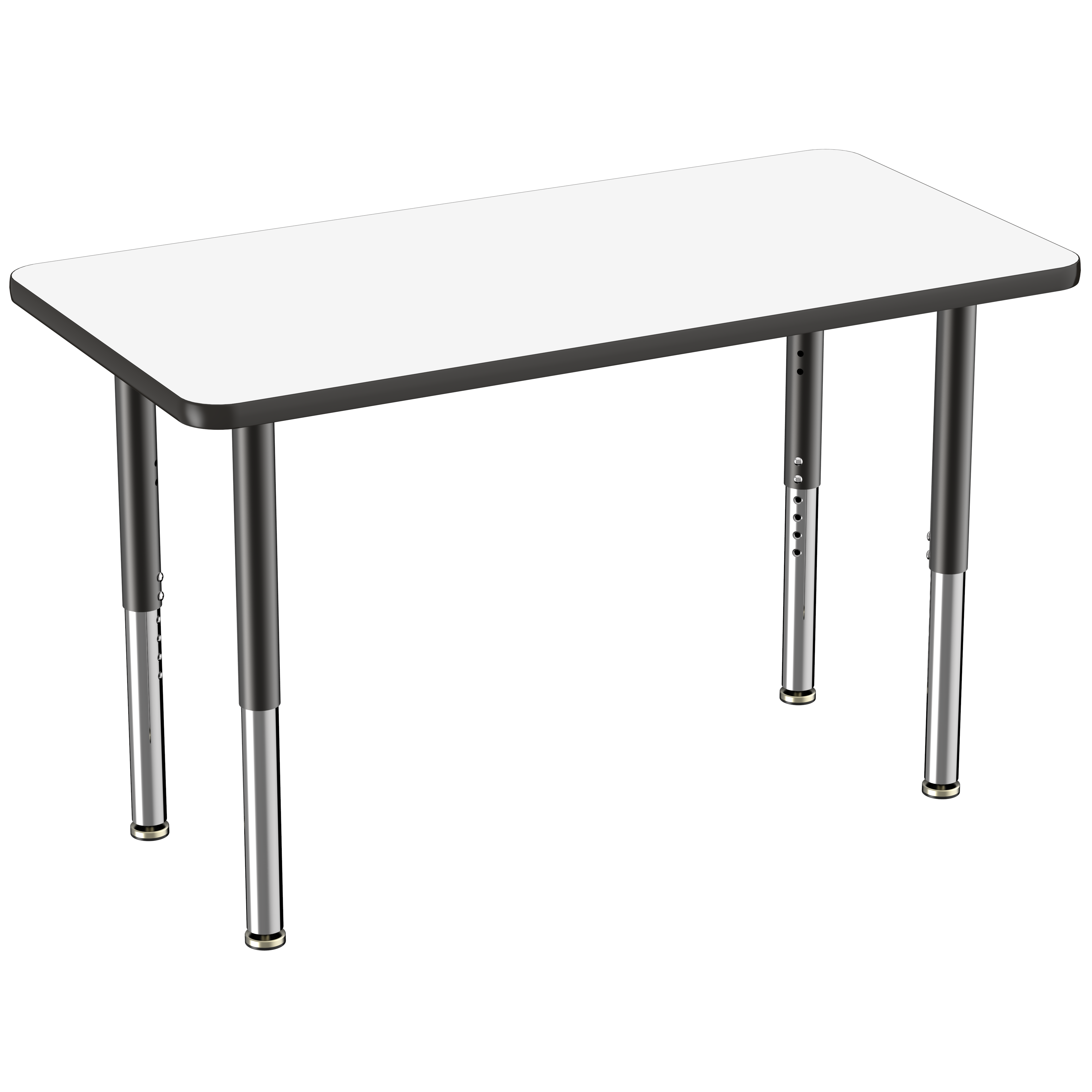 24" x 48" Rectangle Dry-Erase Activity Table with Adjustable Super Legs - Whiteboard/Black