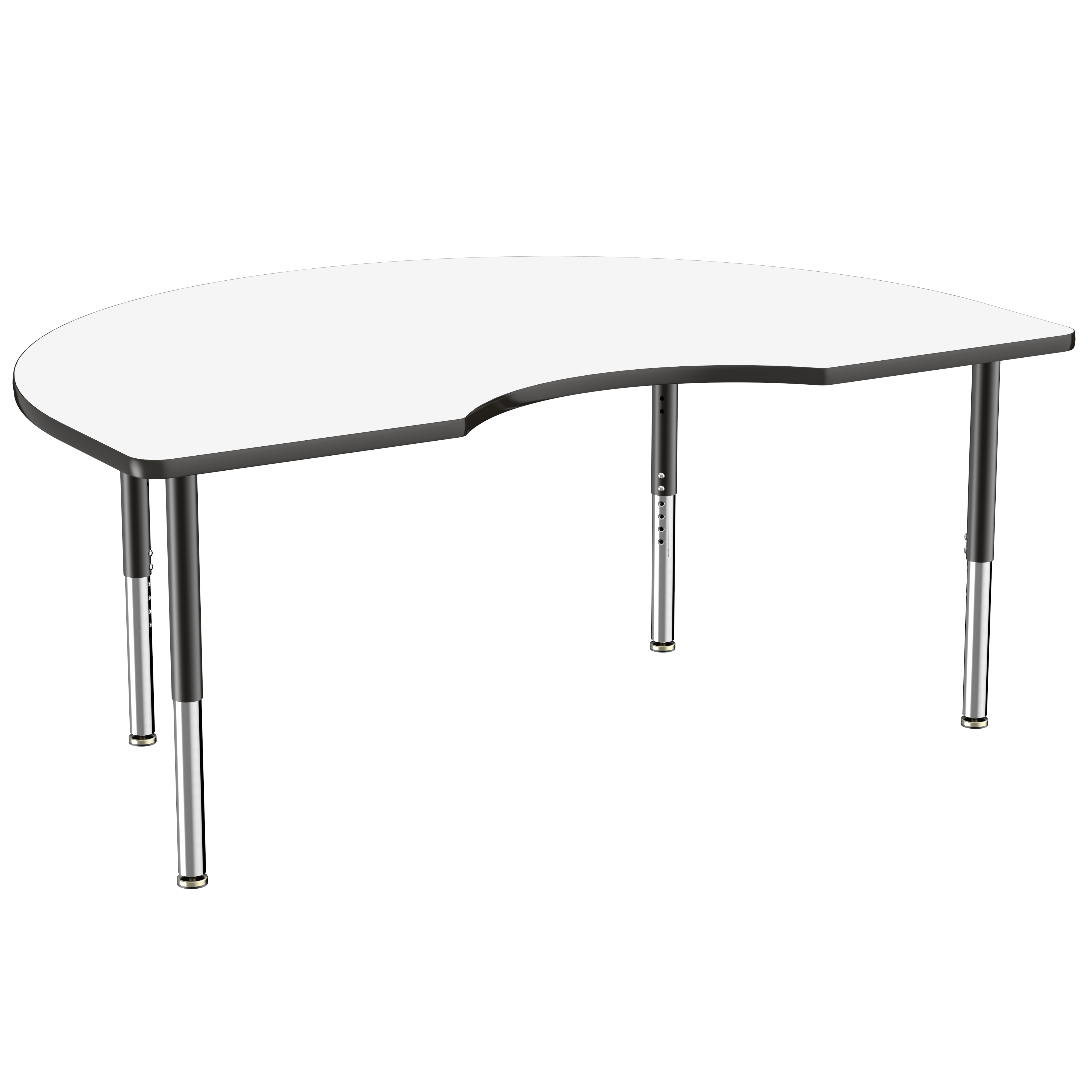 48" x 72" Kidney Dry-Erase Activity Table with Adjustable Super Legs - Whiteboard/Black