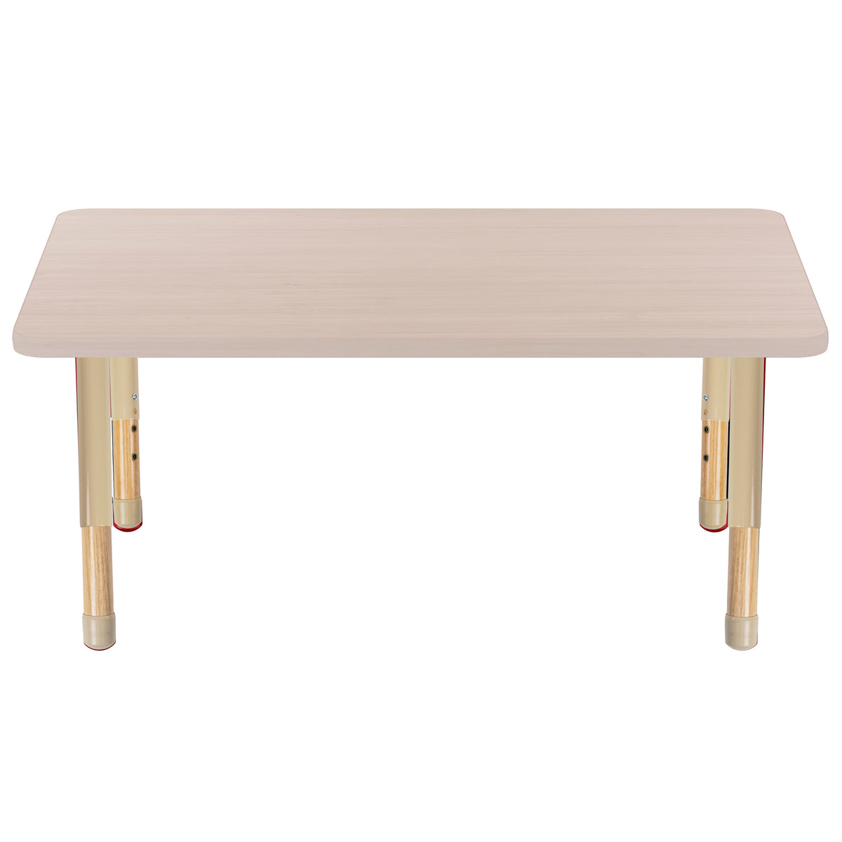 30" x 48" Rectangle Thermofused Activity Table with Adjustable Chunky Wood Legs - Asian Sand/Sand/Natural