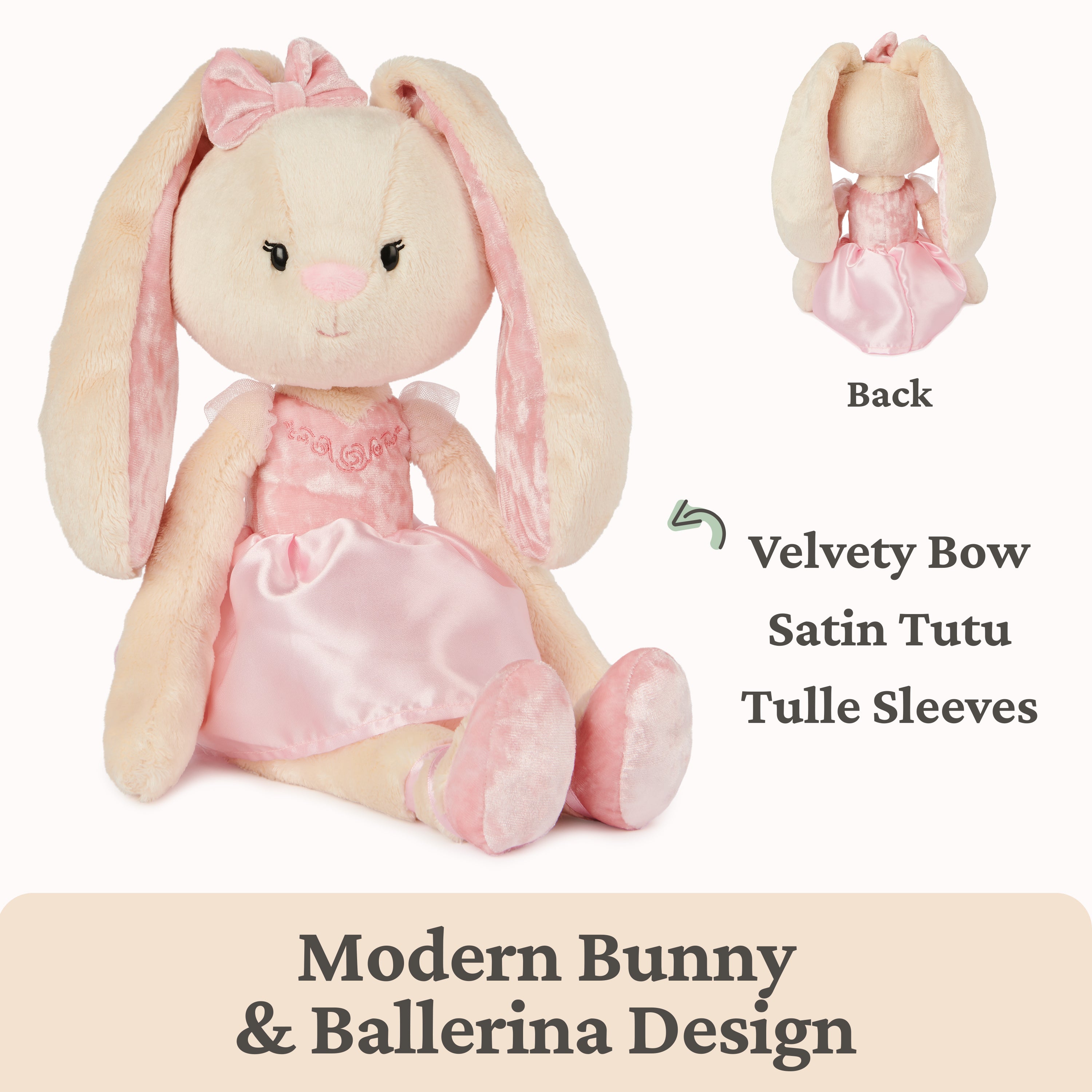 GUND Take-Along Friends Plush, Curtsy Ballerina Bunny, Bunny Stuffed Animal for Ages 1 and Up, Pink, 15"