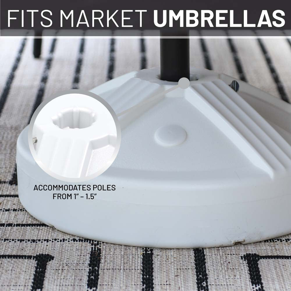 Umbrella Base (White) Filled to Approx. 50 lb.