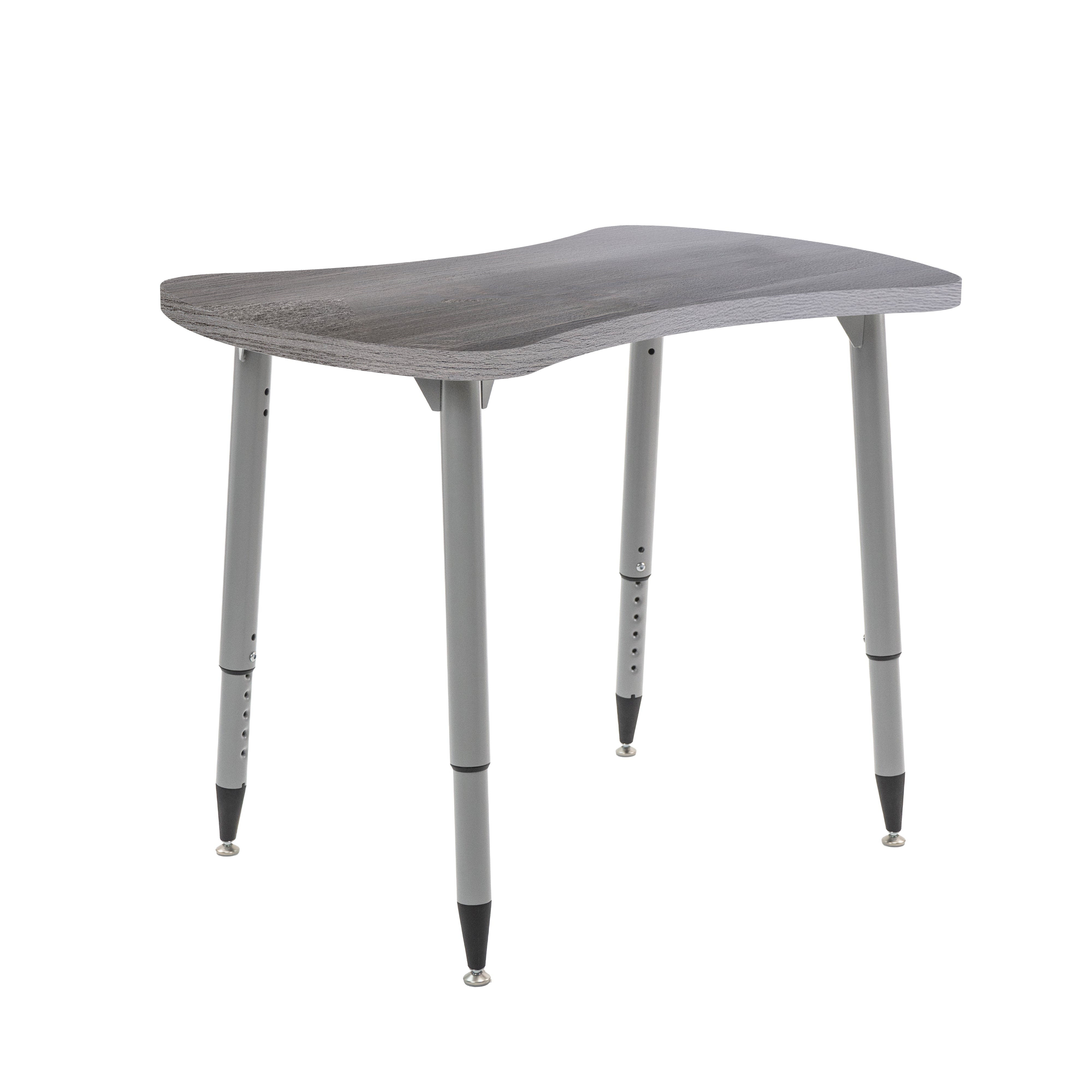 Adapte 25" x 37" Bowtie Woodgrain Activity Table with Adjustable Tapered Legs - Gray Wood/Silver