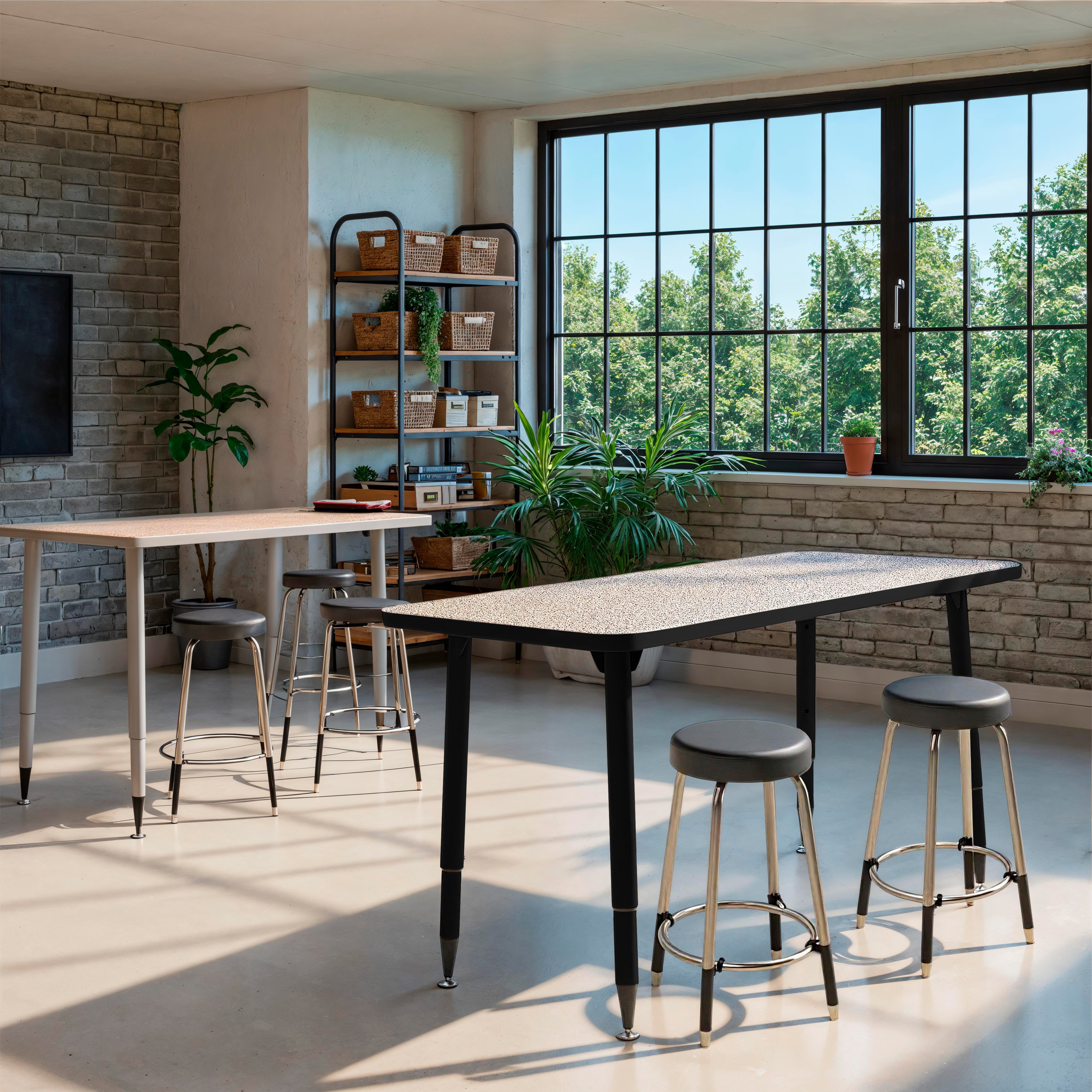 Adapte 30" x 48" Rectangle Thermofused Activity Table with Adjustable Tapered Legs - Gray/Black