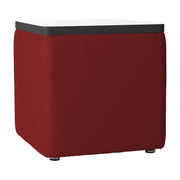 Pro Series Upholstered 18" x 18" Square Dry-Erase Ottoman Table 18" Height - Crimson/Whiteboard