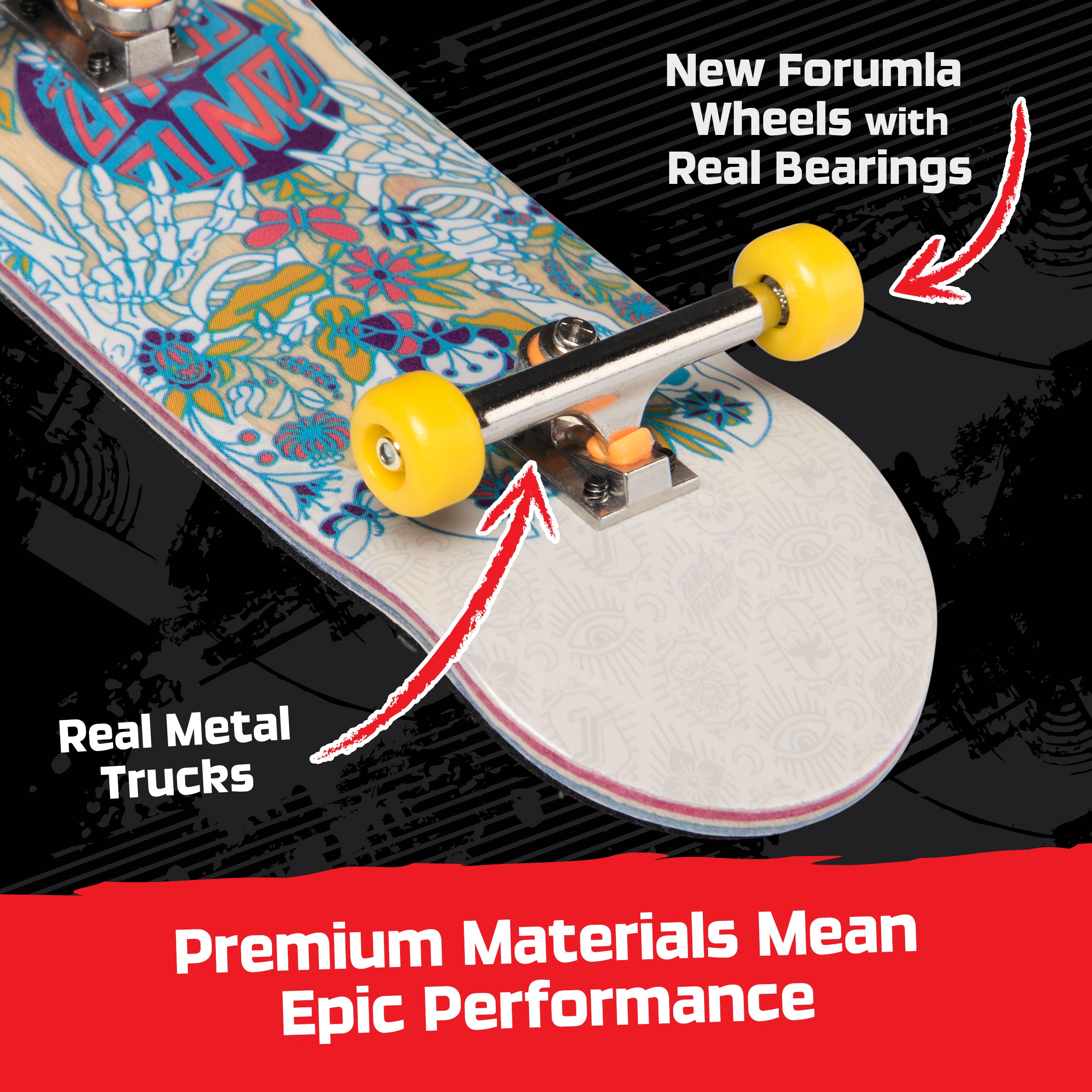 Tech Deck, Santa Cruz Pro Series Finger Board with Storage Display, Built for Pros; Authentic Mini Skateboards, Kids Toys for Ages 6 and up