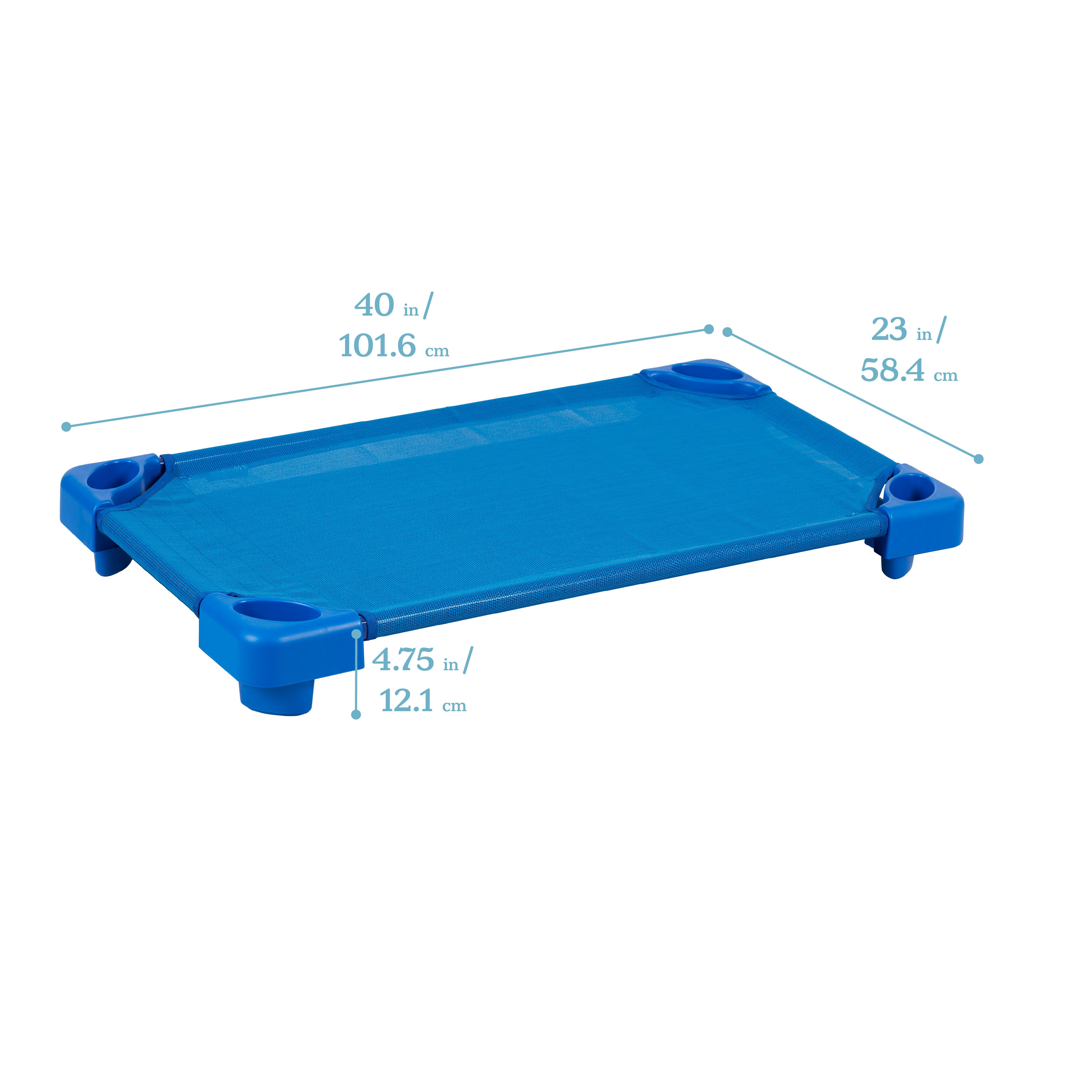 Stackable Kiddie Cot Toddler Ready-to-Assemble 6-Pack - Blue