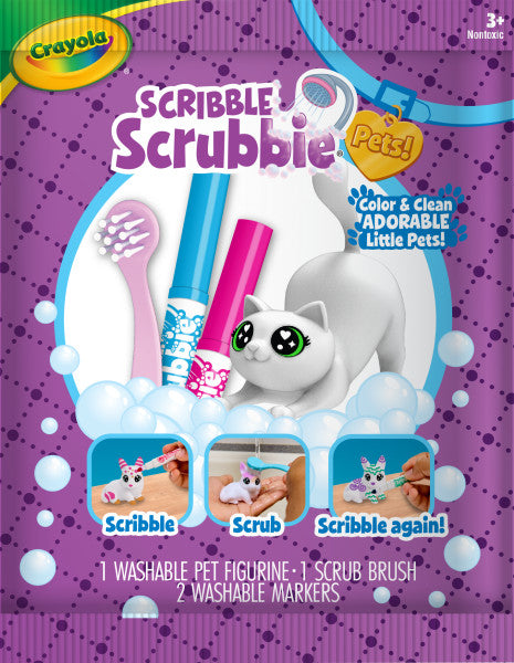 Crayola Scribble Scrubbie Pets, Color & Wash Creative Toy,  Includes Markers, 1ct