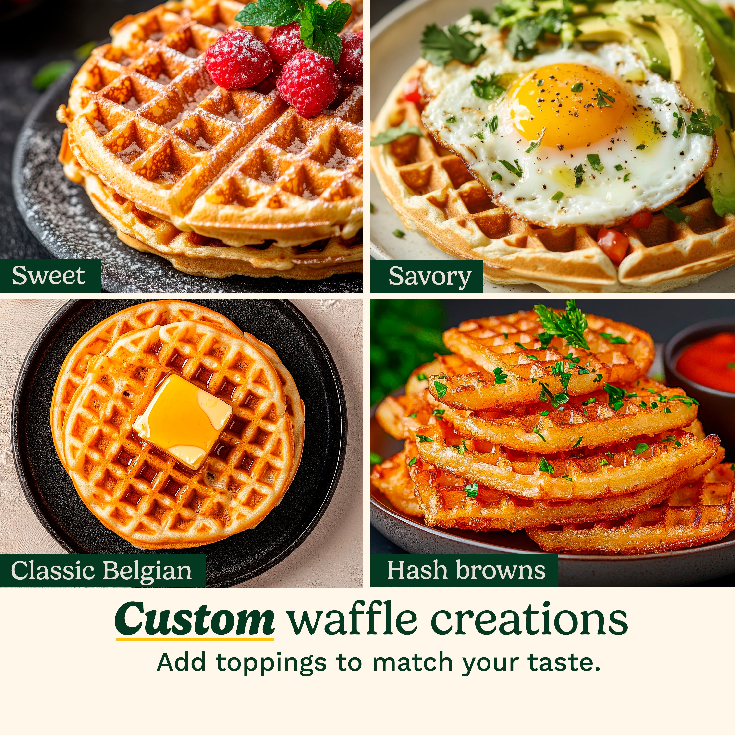 4 Slice Belgian Waffle Maker - Round