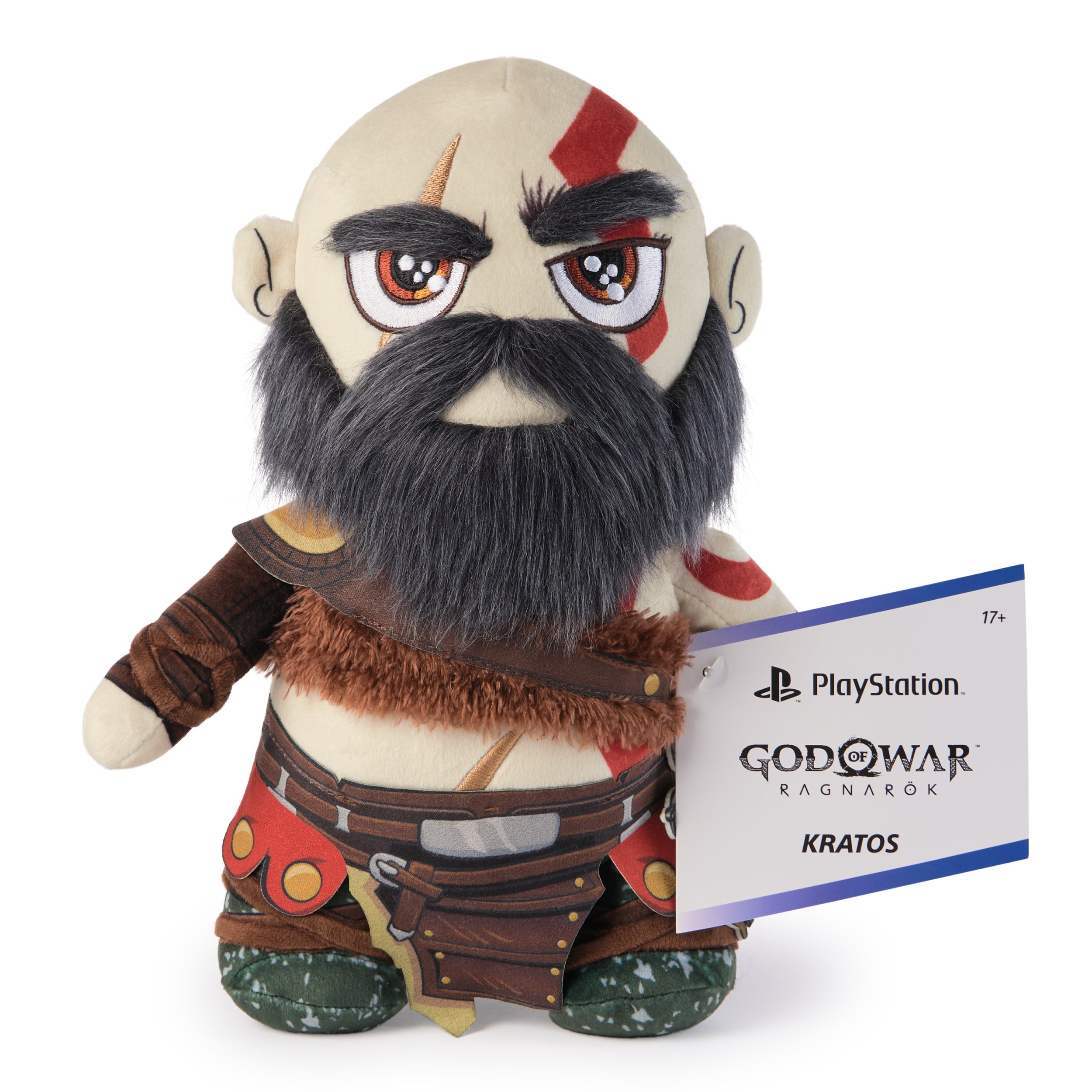 PlayStation, God of War Ragnarok, Premium 10-Inch Kratos Collector Grade Plush Toy, Cute Plushies and Kids Toys for PS5 Fans of All Ages