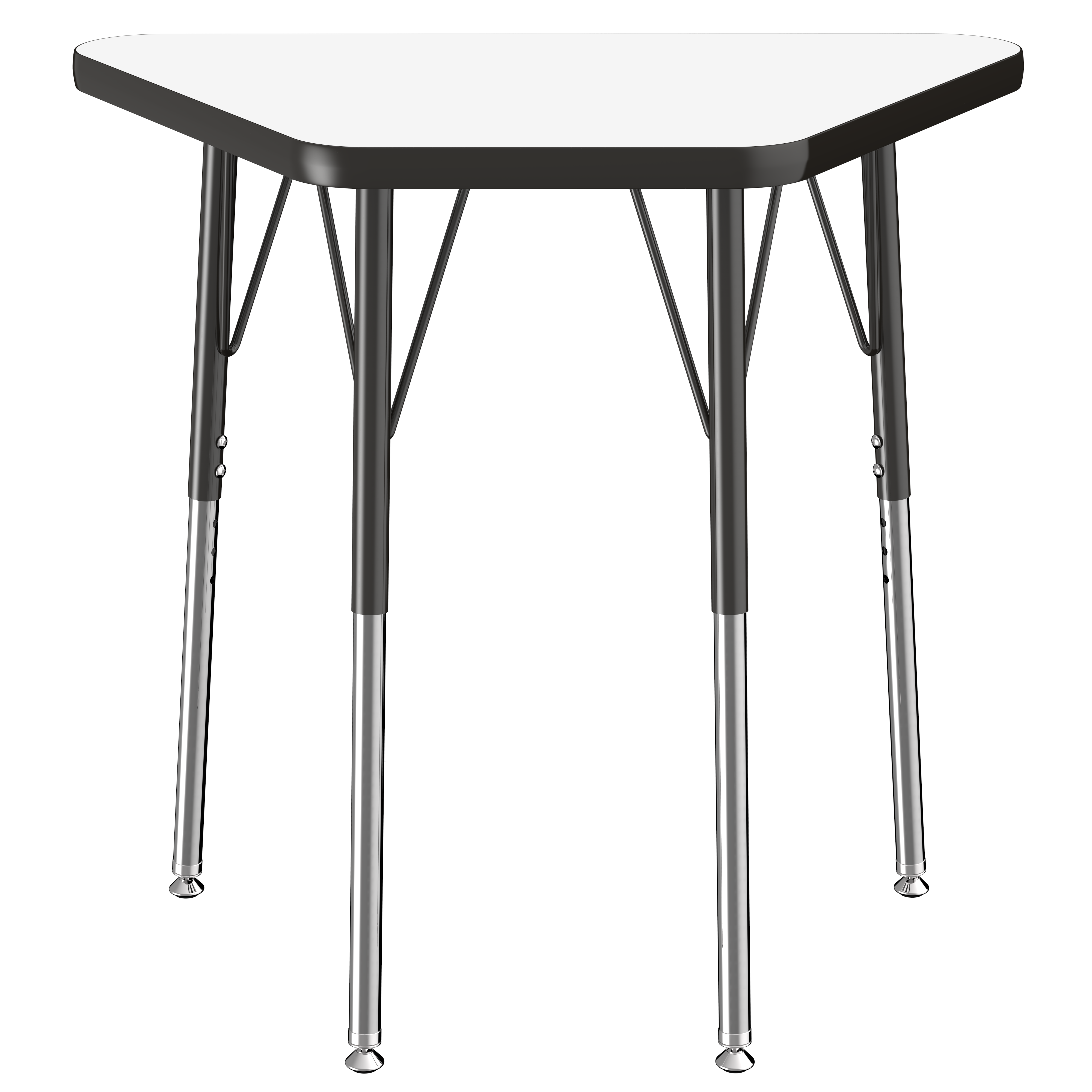 18" x 30" Trapezoid Dry-Erase Activity Table with Adjustable Standard Swivel Glide Legs - Whiteboard/Black