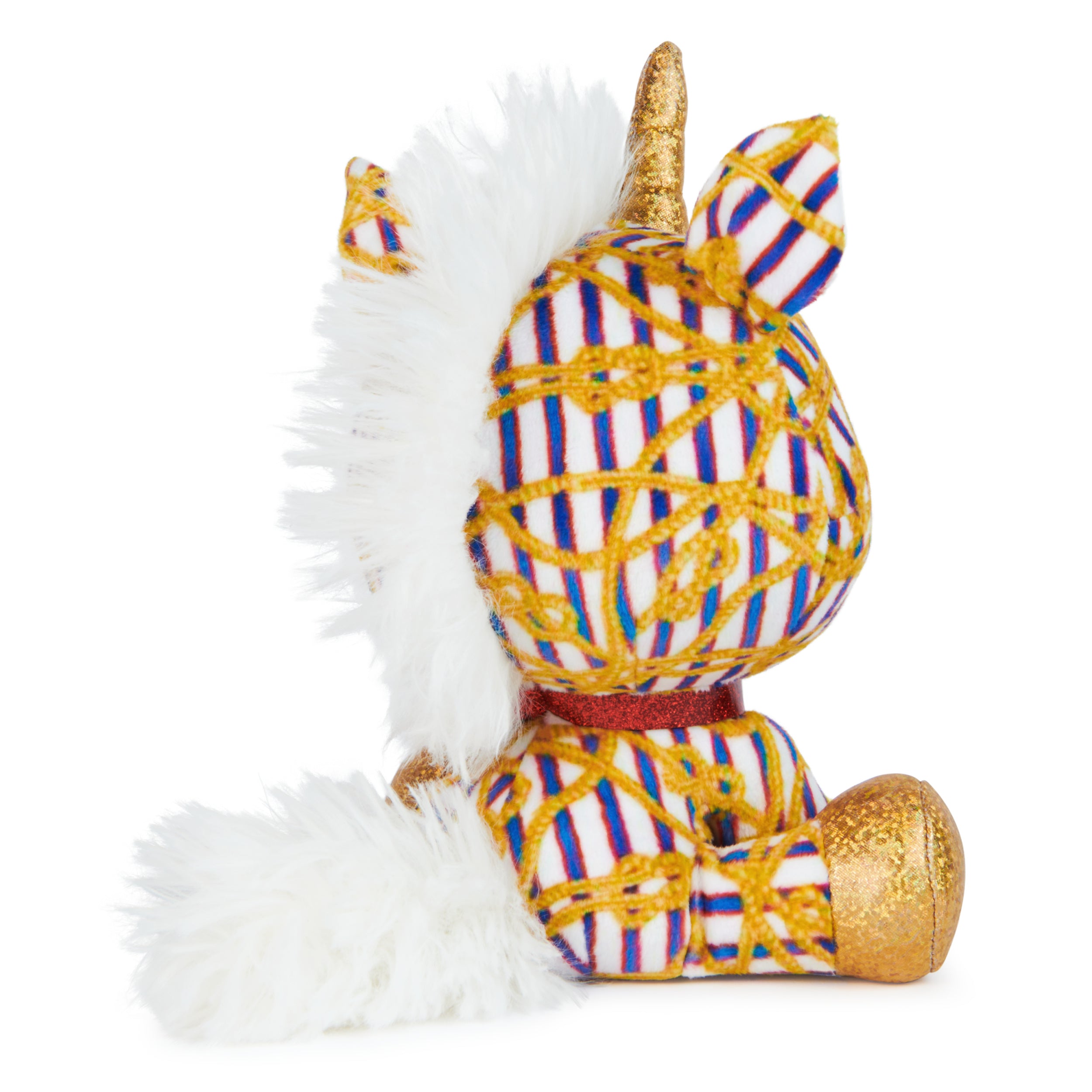 P.Lushes Designer Fashion Pets Natalie Von Corn Premium Unicorn Stuffed Animal, Gold and Blue, 6”