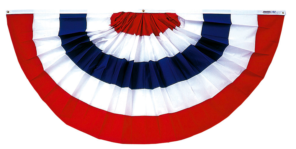 Pre-pleated Fan Bunting Decoration 3x6 ft. Nyl-Glo