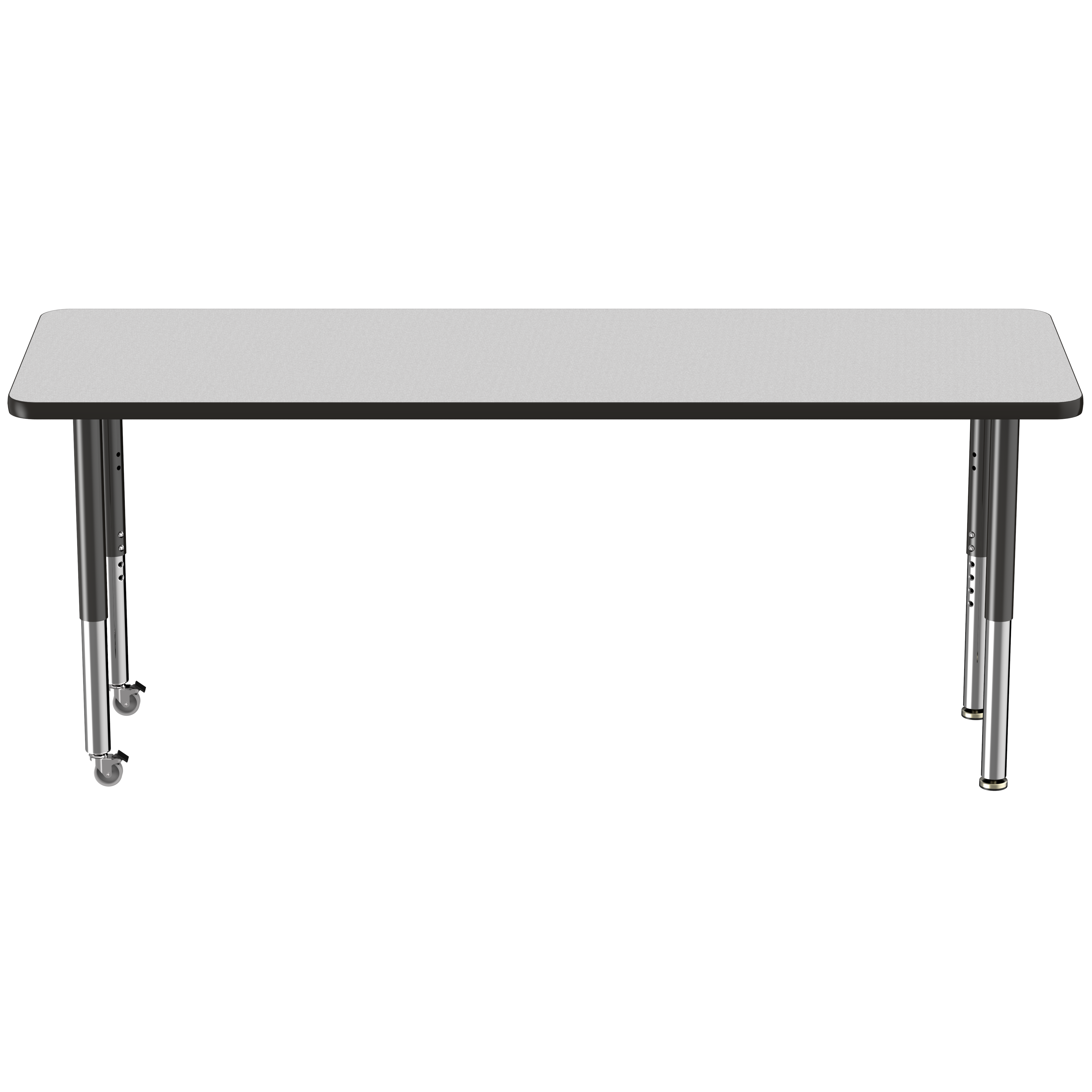24" x 72" Rectangle T-Molding Activity Table with Adjustable Super Legs - Gray/Black