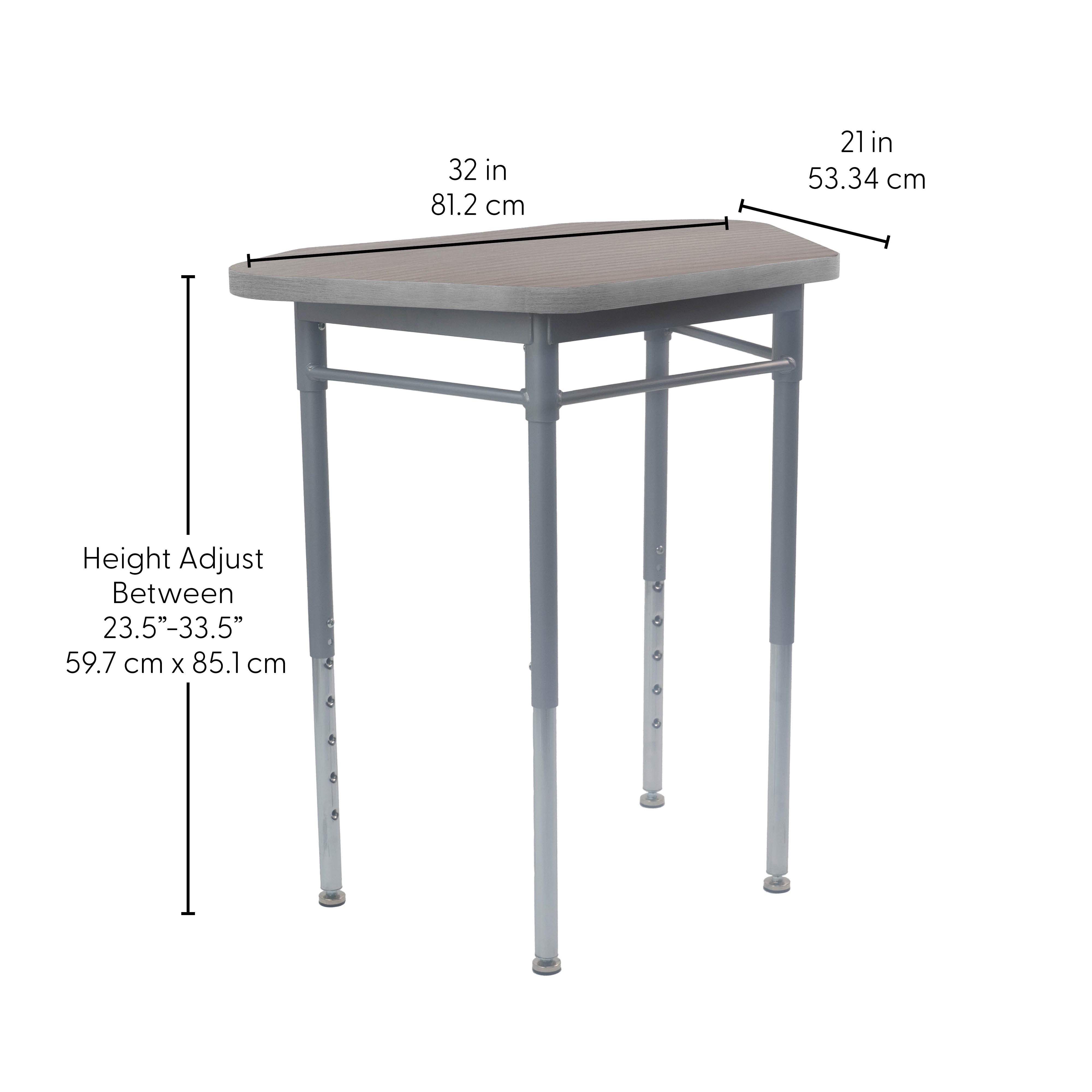 Collaborative Hex Desk - Light Gray Wood/Silver
