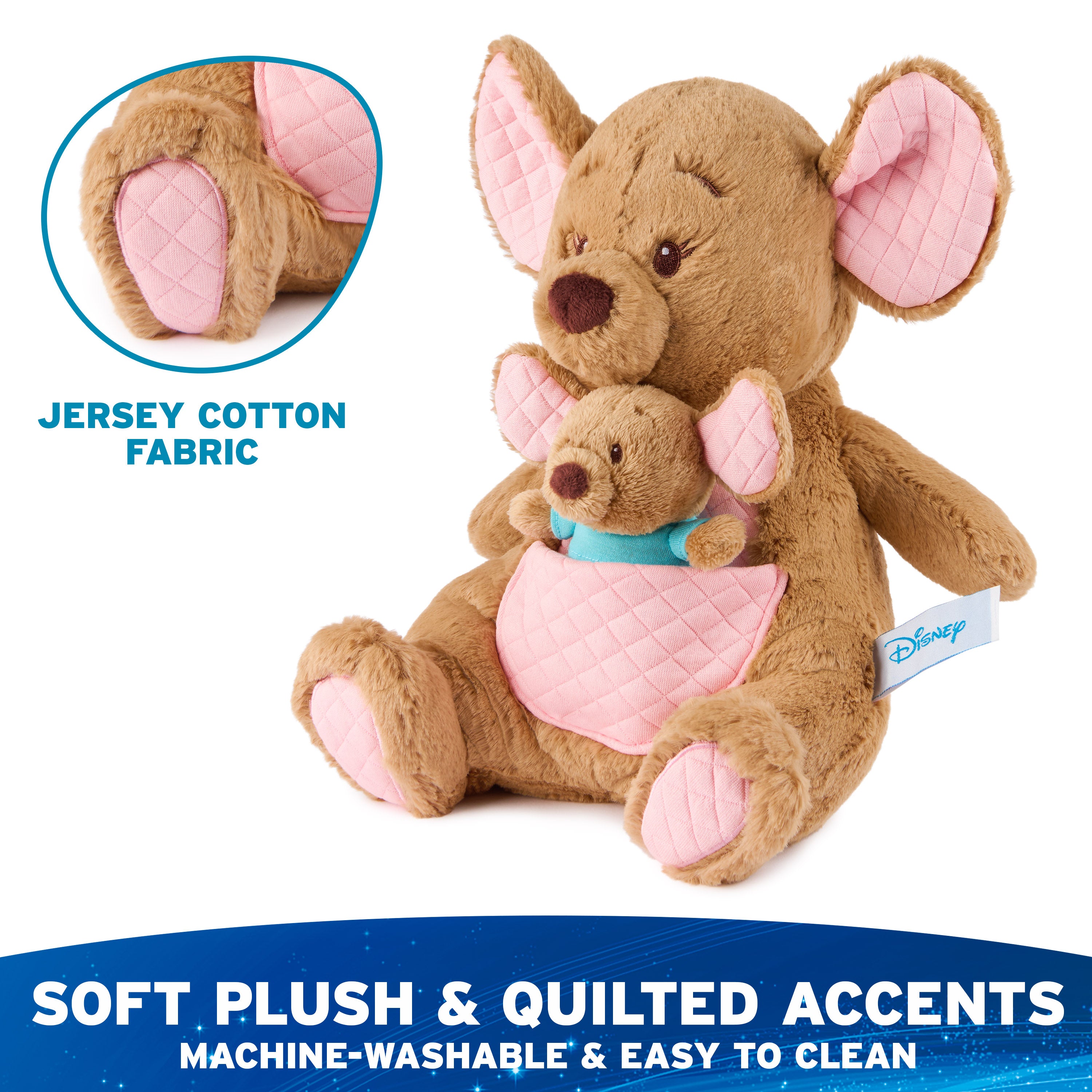 GUND Disney Official Kanga and Roo Oh So Snuggly Plush, Winnie the Pooh, Kangaroo and Baby Stuffed Animals for Ages 1 and Up, Brown, 12.5”
