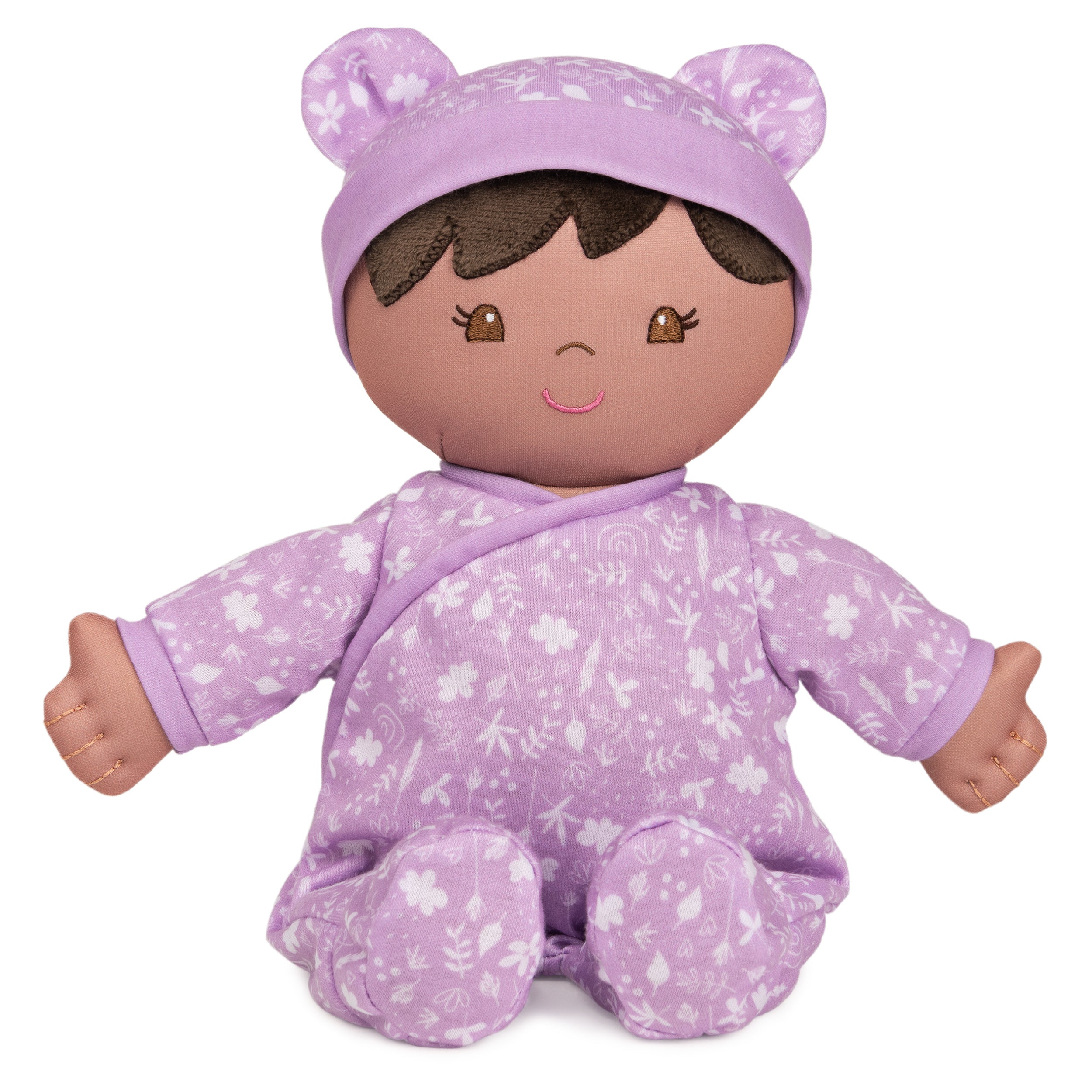 Baby GUND Sustainable Baby Doll, Plush Doll Made from Recycled Materials, For Babies and Newborns, Purple, 12”