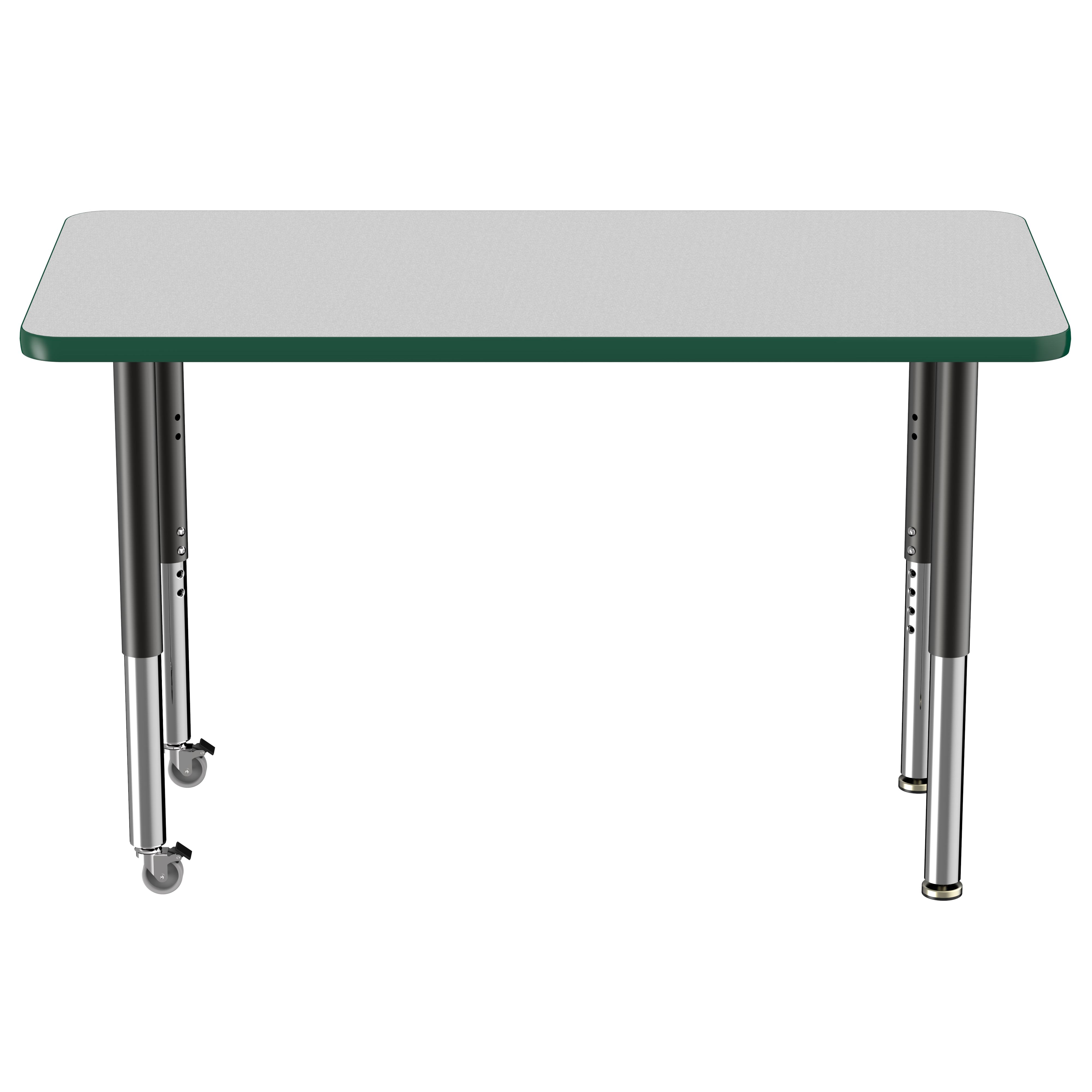 24" x 48" Rectangle T-Molding Activity Table with Adjustable Super Legs - Gray/Green/Black