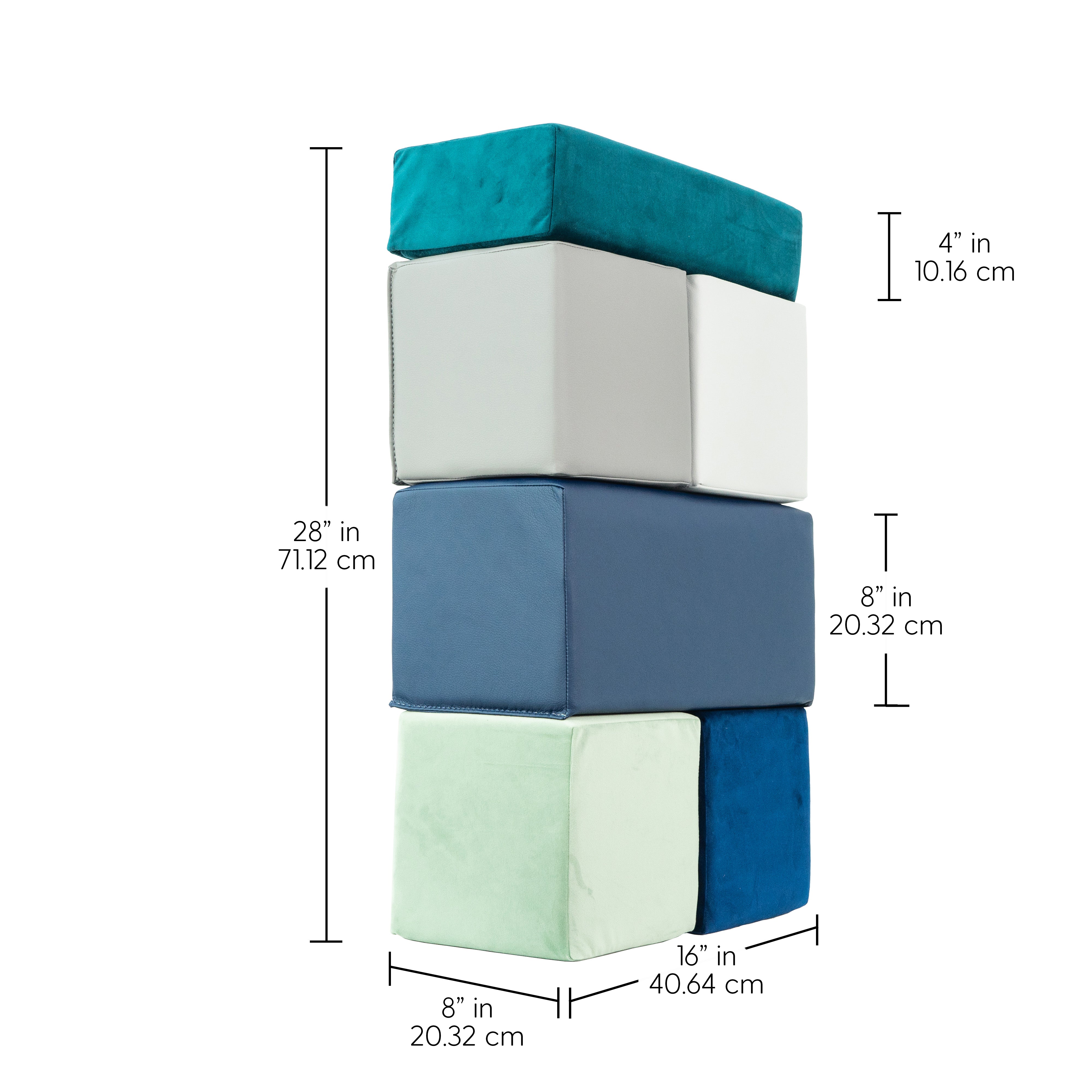 SoftScape Two-Texture Big Block Set, 6-Piece - Ocean
