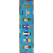 Hands Around the World 2'1" x 7'8" Runner area rug in color Multi