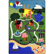 Happy Town 7'8" x 10'9" area rug in color Multi