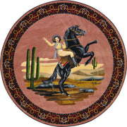 Happy Trails 5'4" Round area rug in color Multi