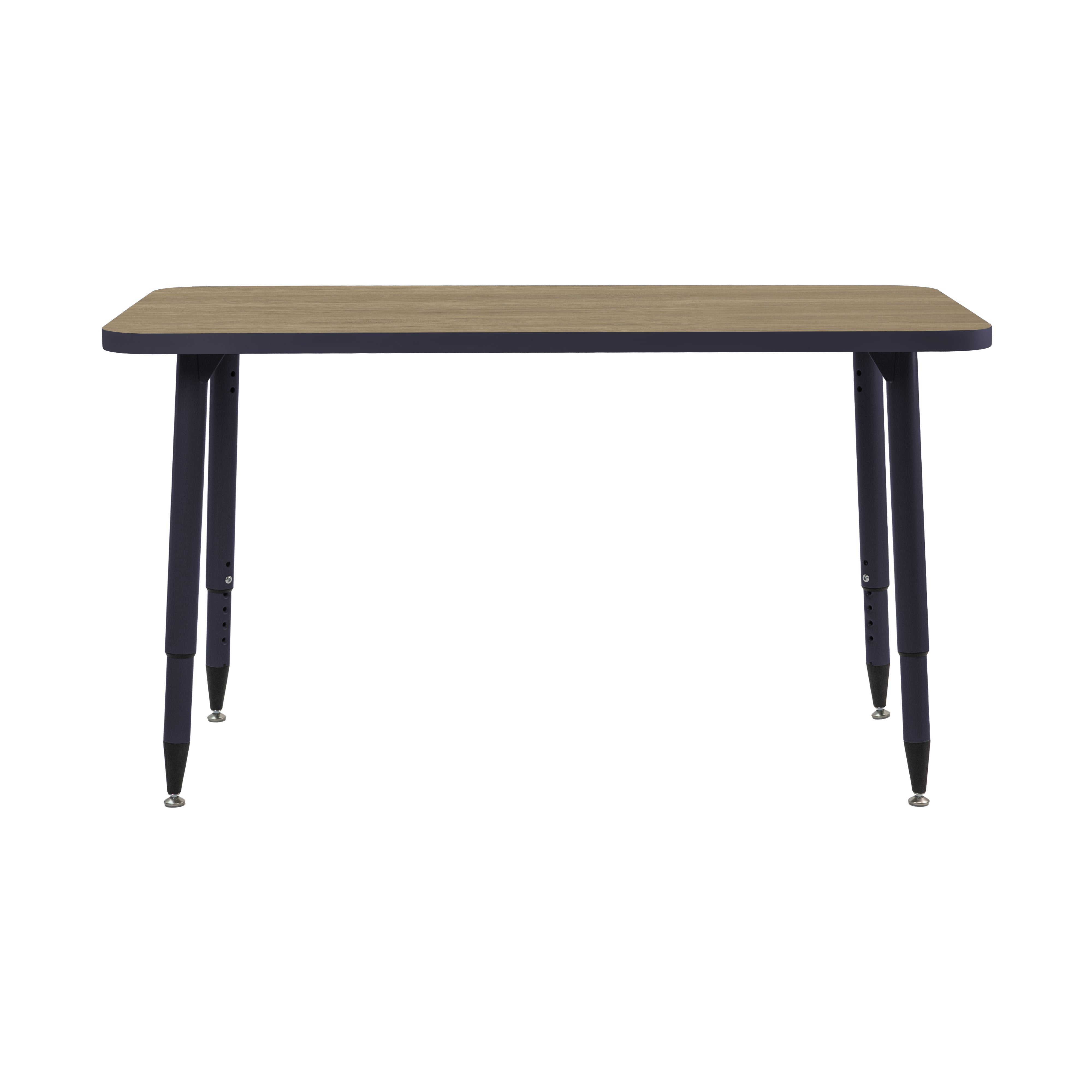 Adapte 24" x 48" Rectangle Thermofused Activity Table with Adjustable Tapered Legs - Pasadena Oak/Navy