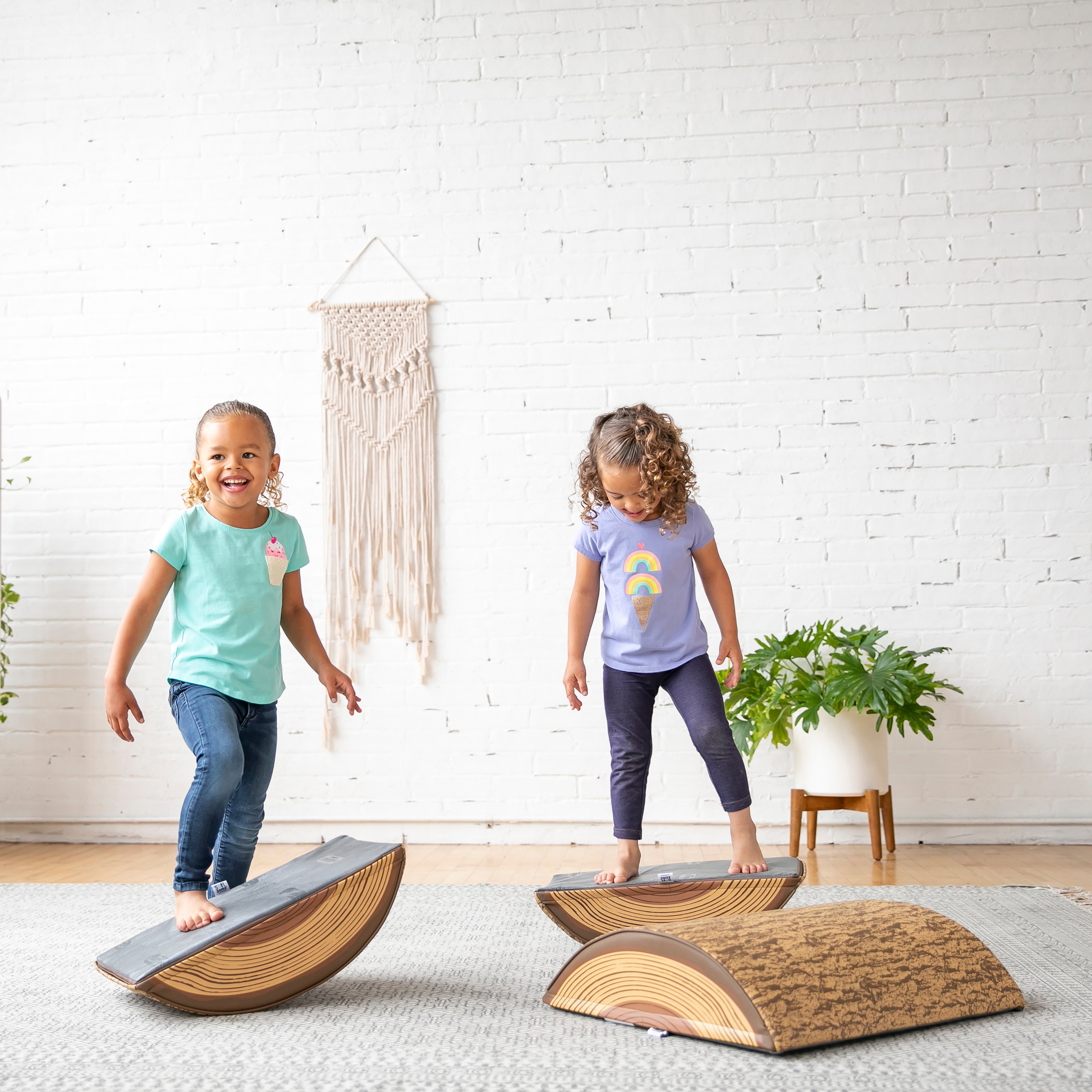 SoftZone Tree Log Climber Set 1 Medium 2 Short  3-Piece