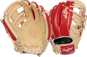Rawlings Heart Of The Hide Series 11.5-Inch Baseball Glove - Right Hand Thrower - Camel/Scarlet