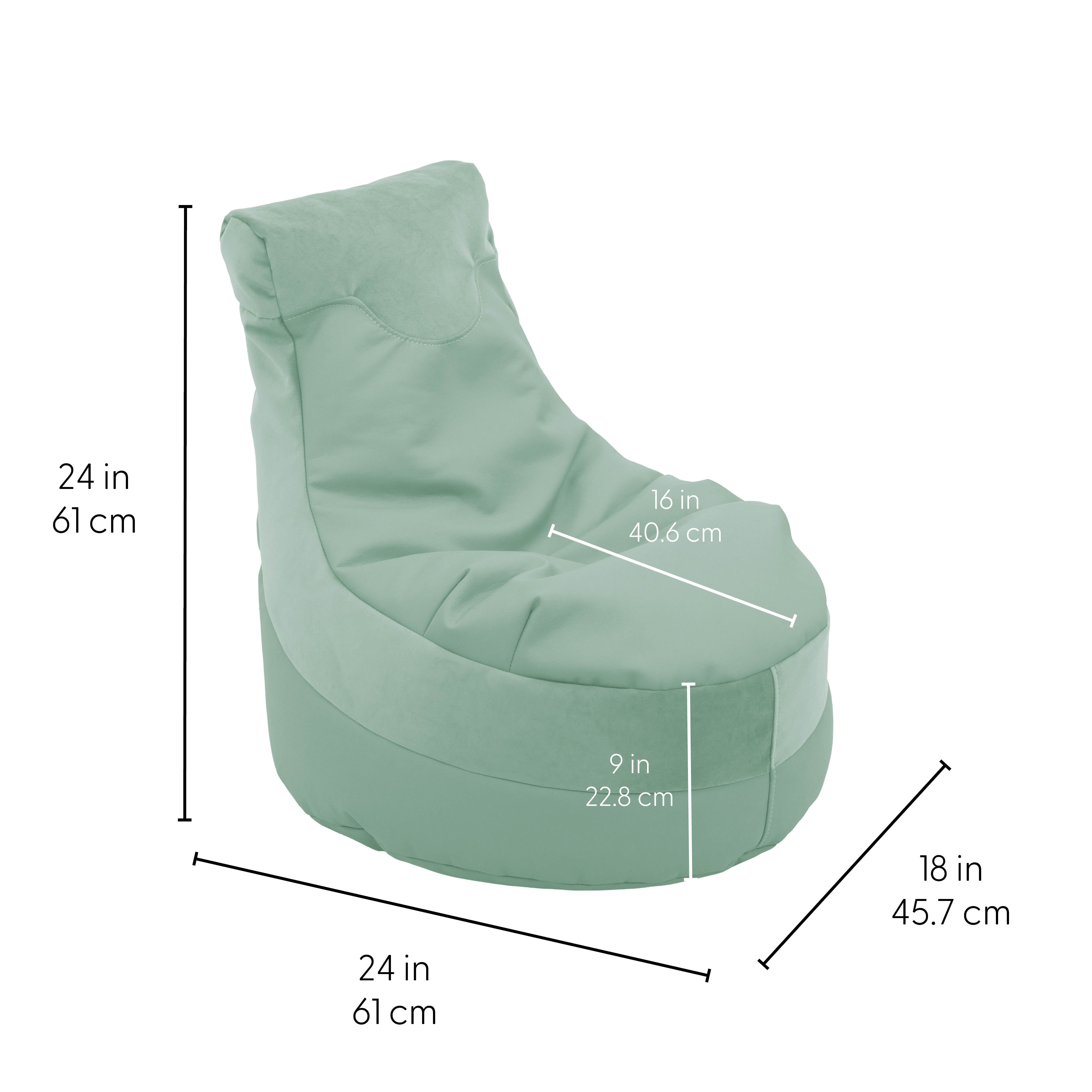 SoftScape Two-Textured Trendy Bean Bag, 2-Piece - Aloe