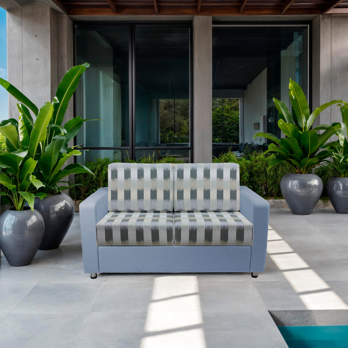 Outdoor Sofa with Sunbrella - Dream Mist/Canvas Haze