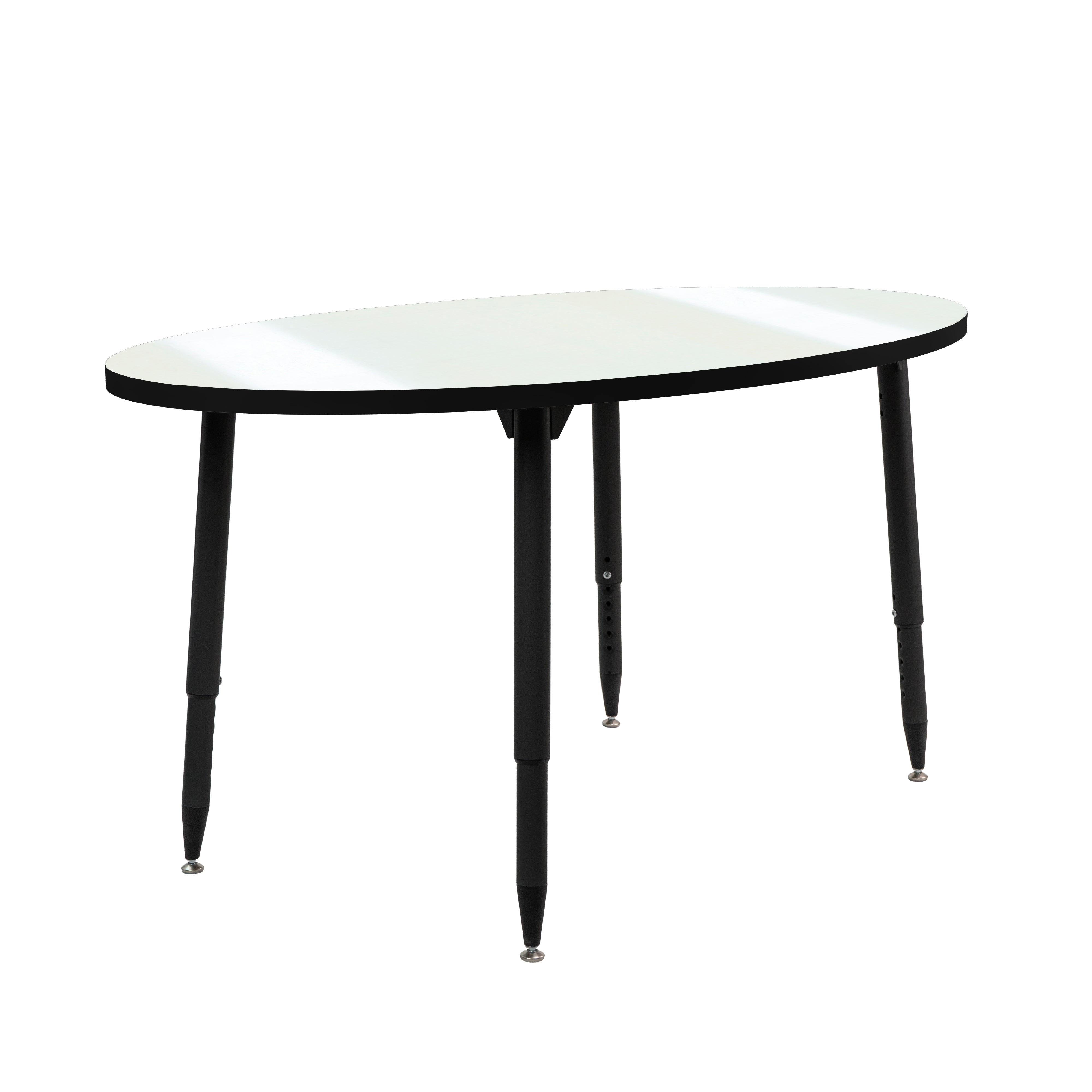 Adapte 30" x 60" Oval Dry-Erase Activity Table with Adjustable Tapered Legs - Whiteboard/Black