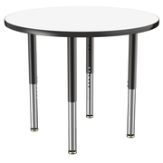 36" Round Dry-Erase Activity Table with Adjustable Super Legs - Whiteboard/Black