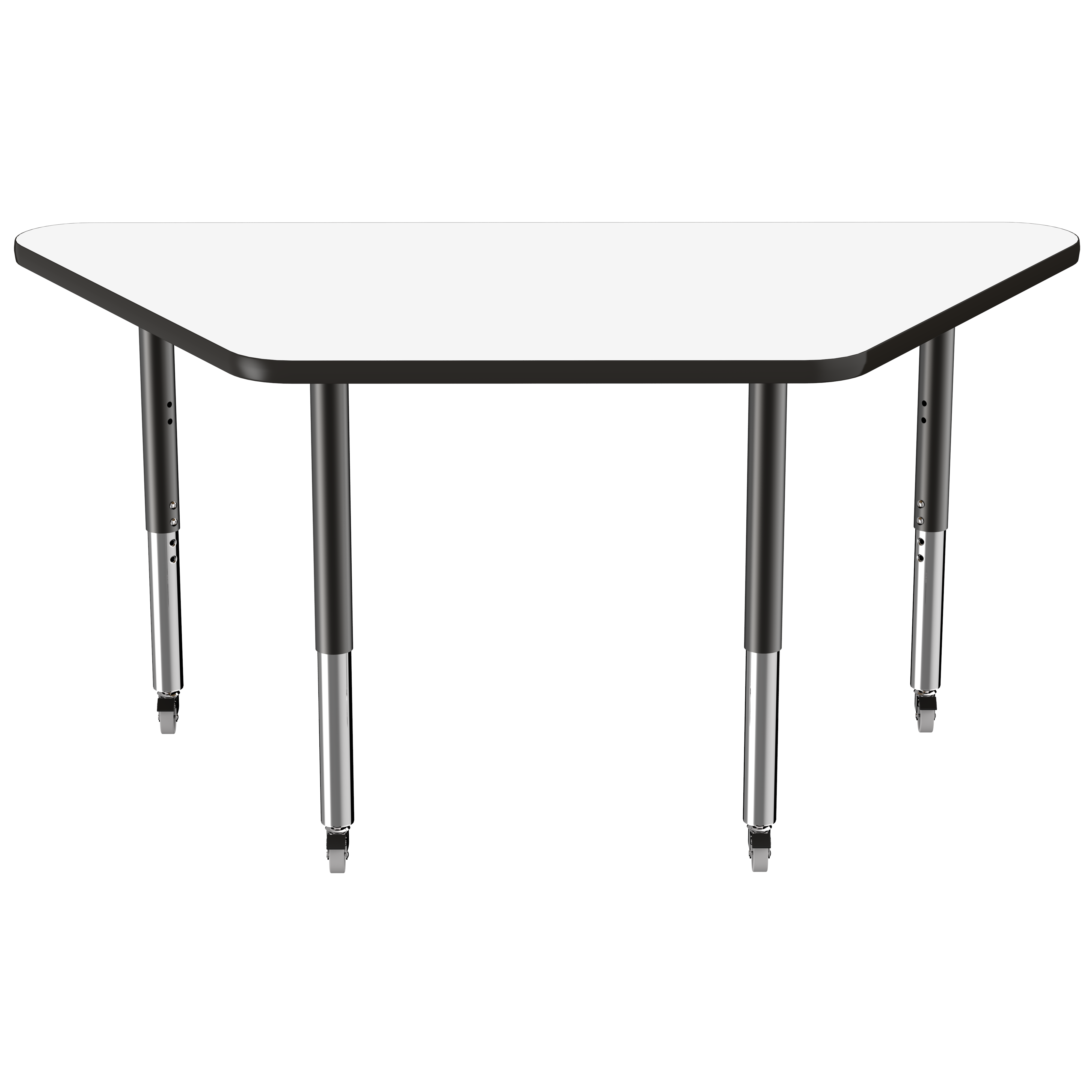 30" x 60" Trapezoid Dry-Erase Activity Table with Adjustable Super Legs - Whiteboard/Black