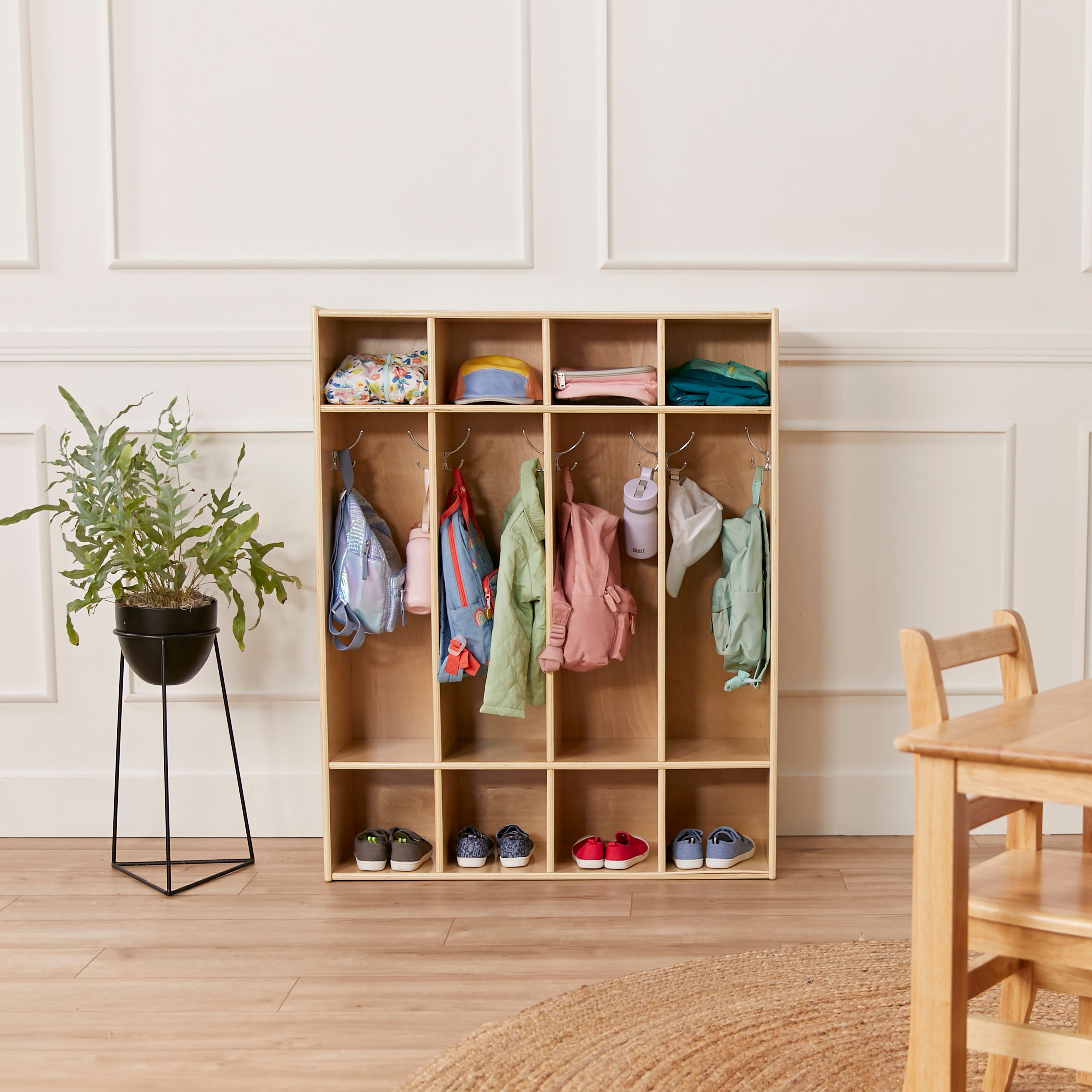 Streamline 4-Section Coat Locker - Natural