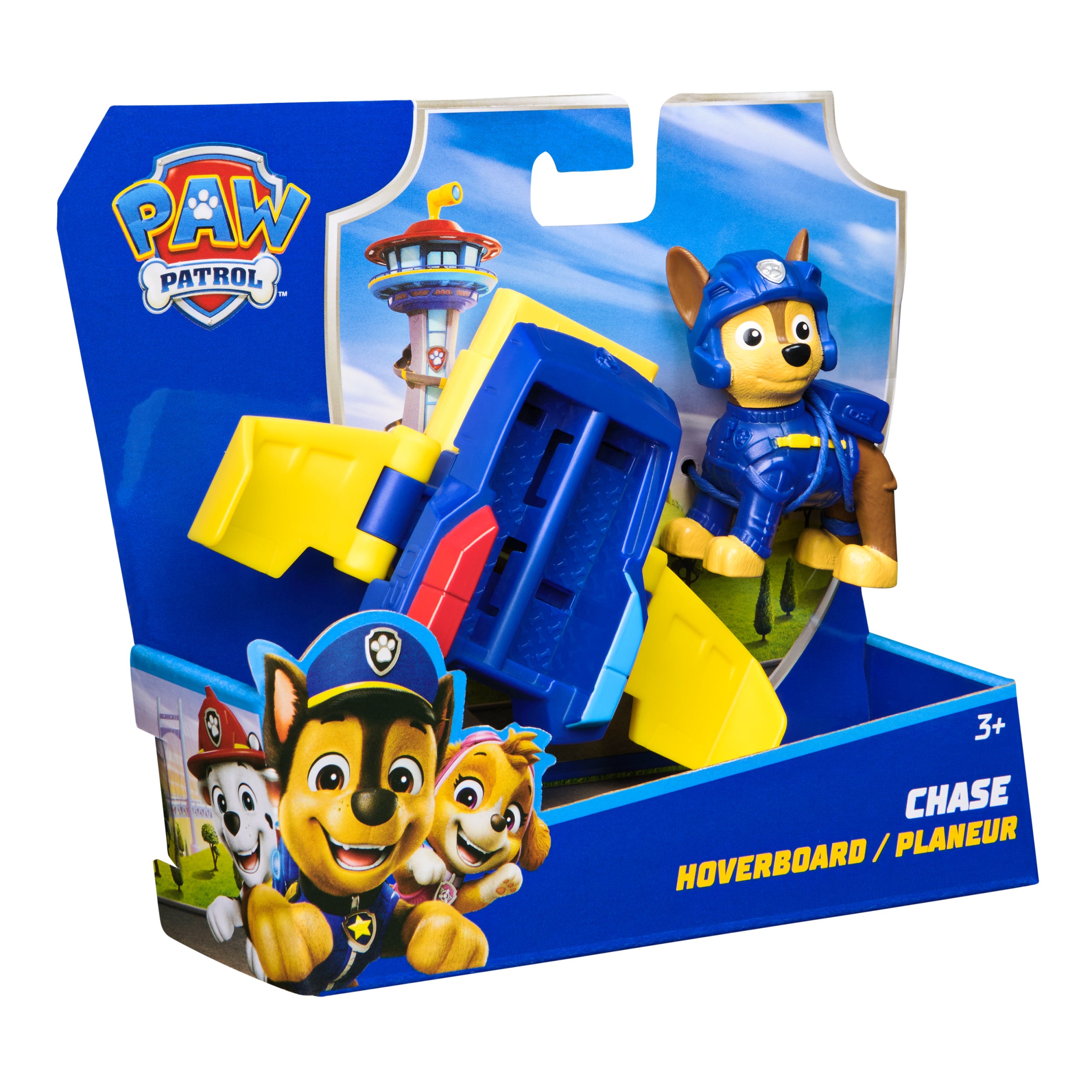 PAW Patrol: Action Pups Chase Action Figure & Hoverboard Airplane Toy with Foldable Wings, Kids Toys for Boys & Girls Ages 3 and up