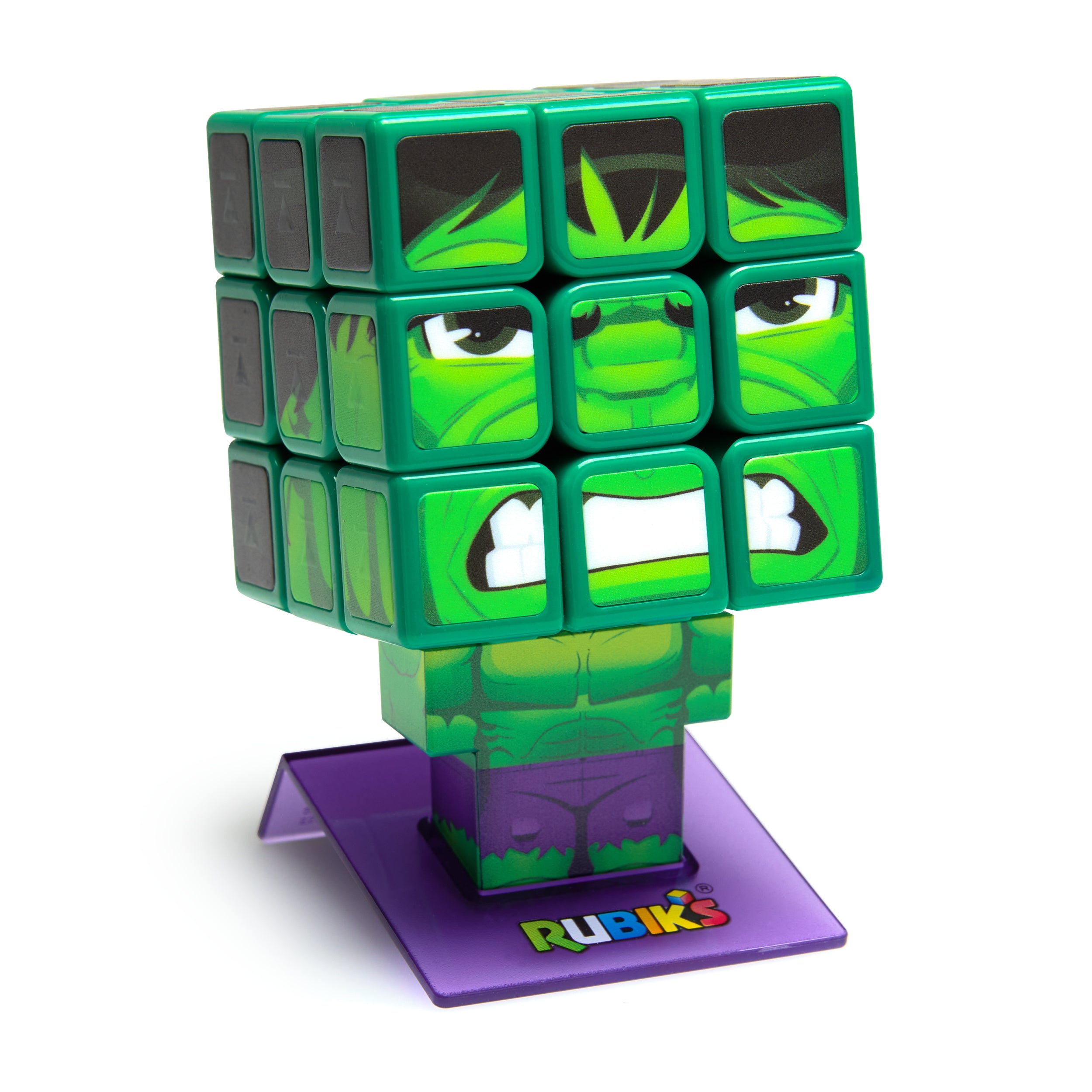 Rubik’s Cube, Hulk Cuber, Marvel Collectible Fidget Toy & Desk Decor, Problem-Solving Brain Teaser, Classic Color-Matching Puzzle, Fidget Toy, Sensory Puzzle for Fans of Marvel Rivals Ages 8 & Up