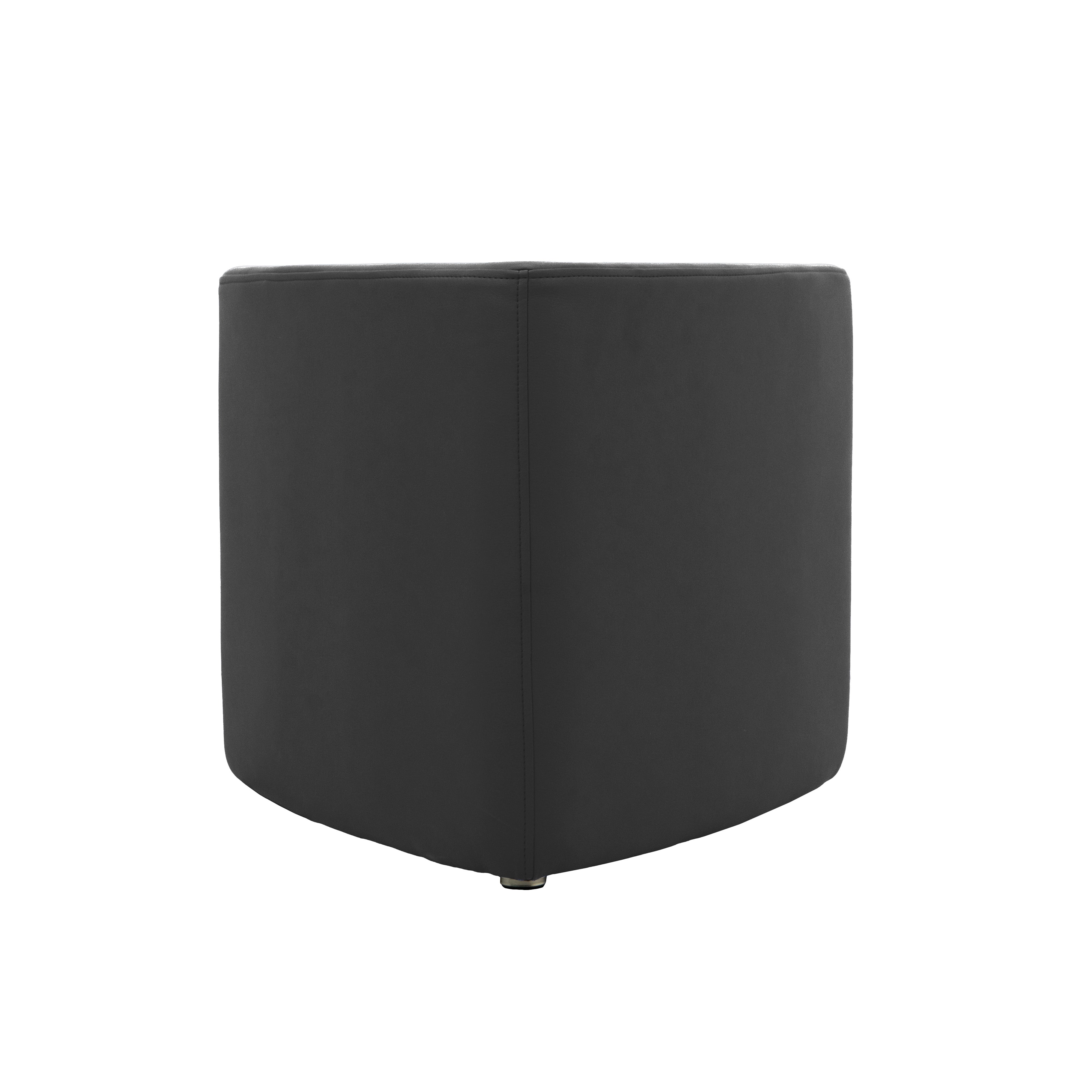 Pro Series Upholstered Rounded Triangle Ottoman, 18" Height - Black