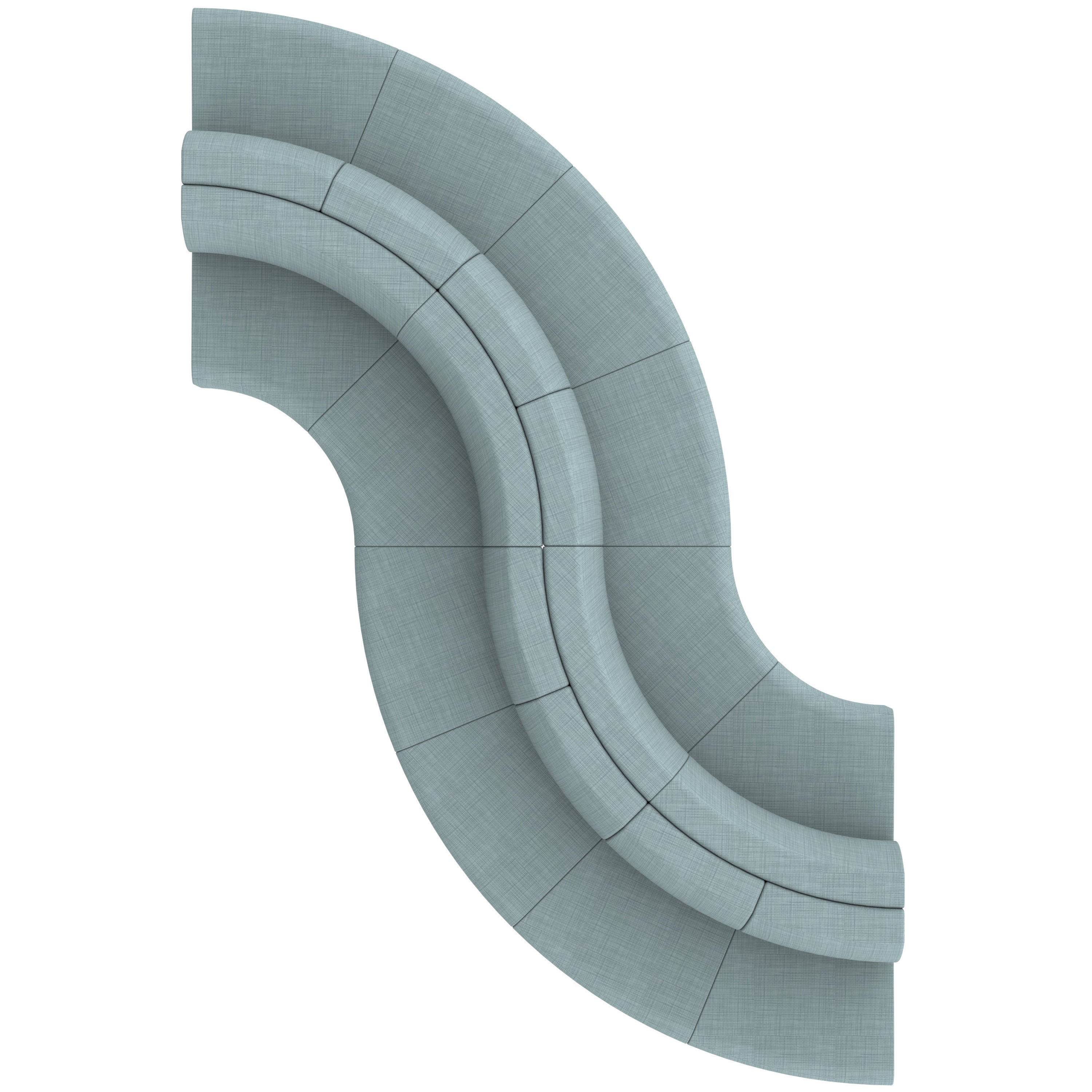 Pro Series Connect Edged Crest Seating, 12-Piece Set - Sky Blue Crosshatch